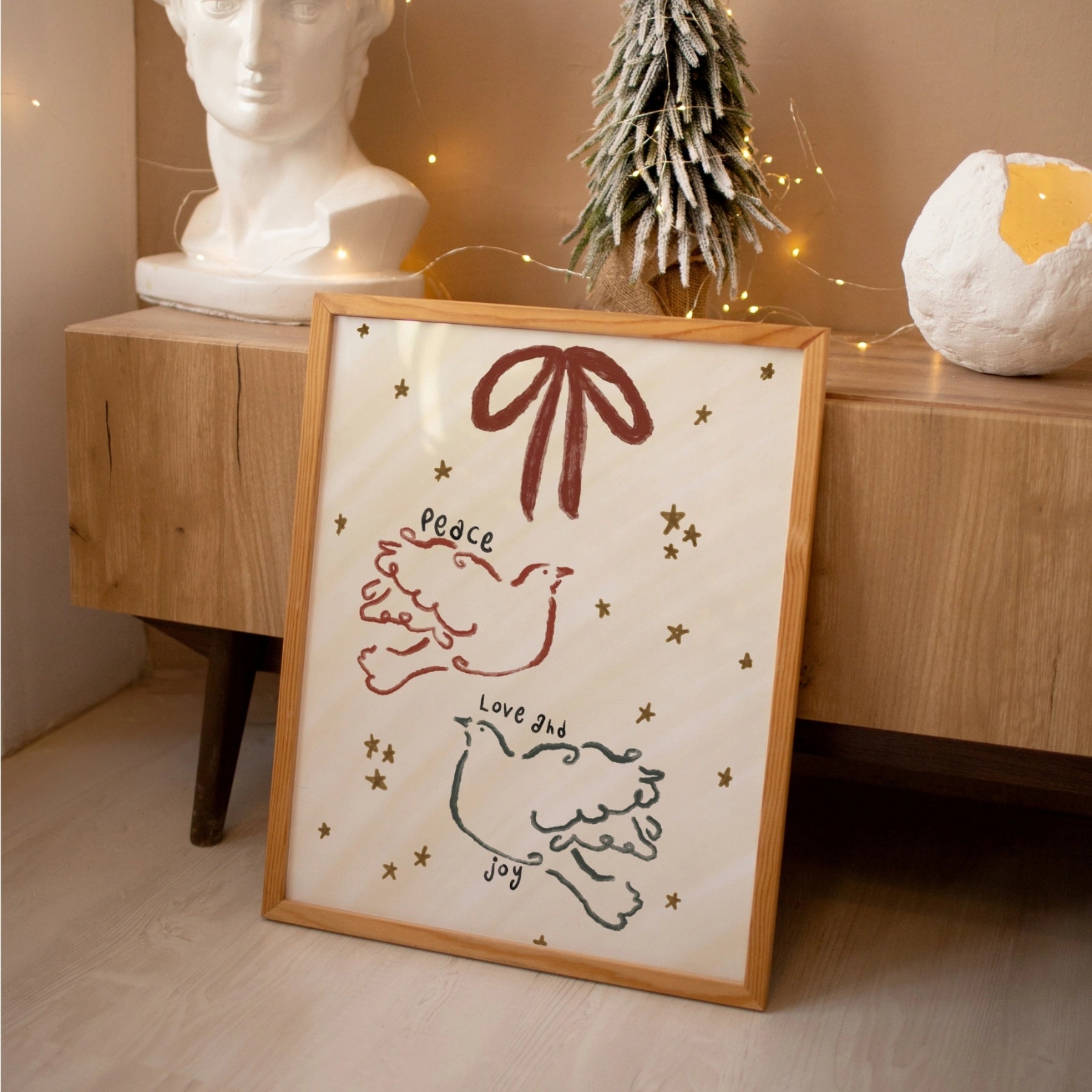 Peace Love Joy Dove Christmas Print