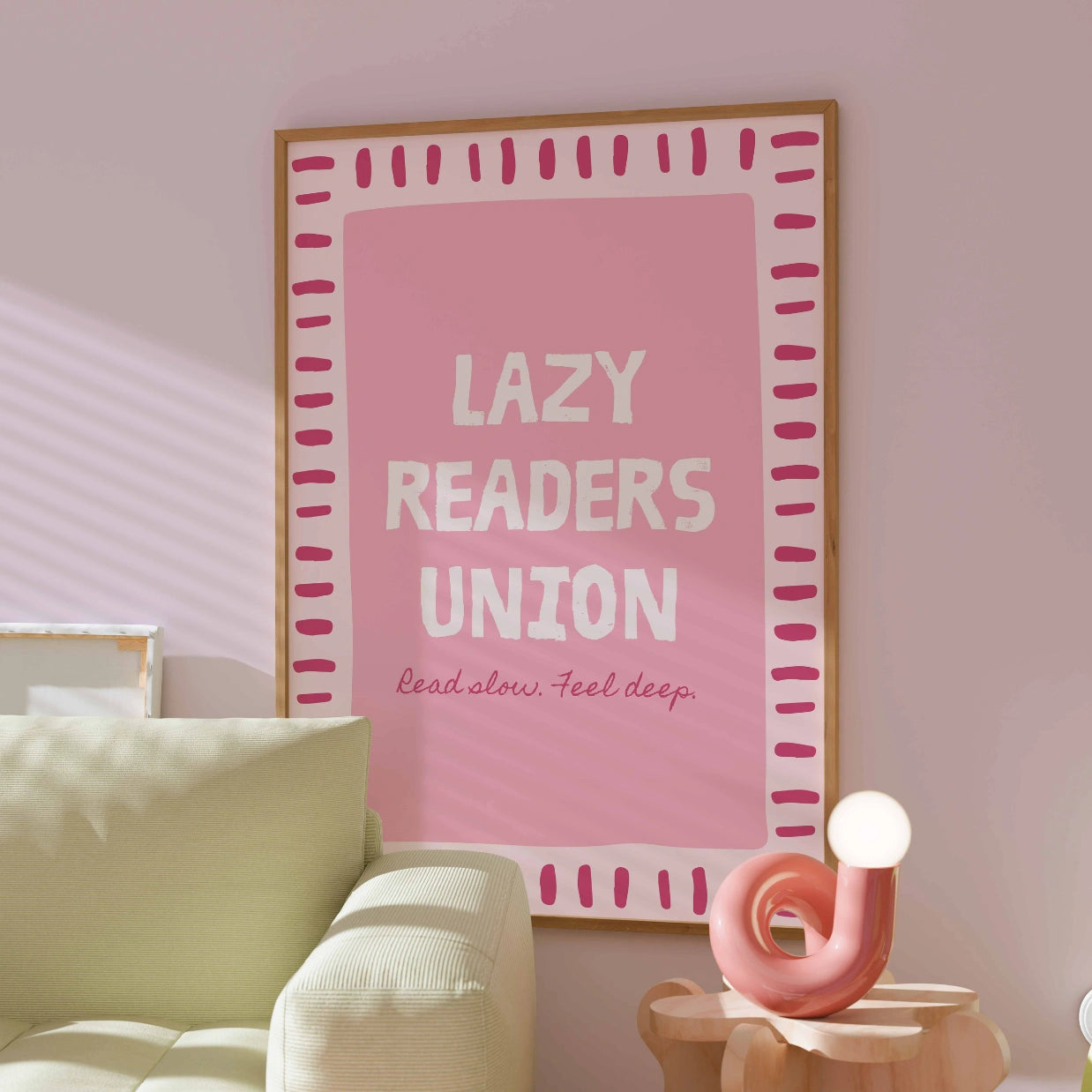 Lazy Readers Union  – Pink Bookish Print