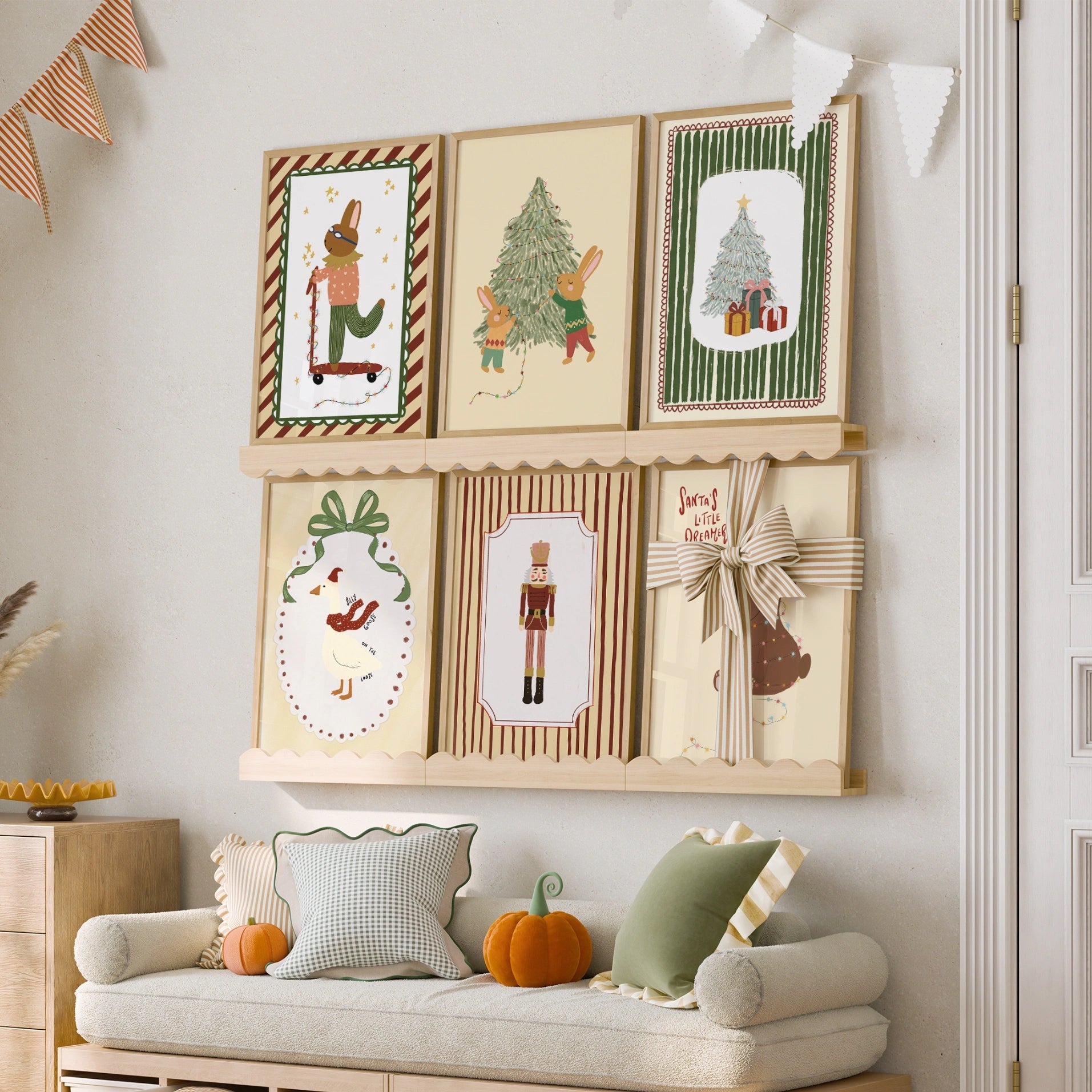 Hand-Drawn Nursery Holiday Set of 17 Prints