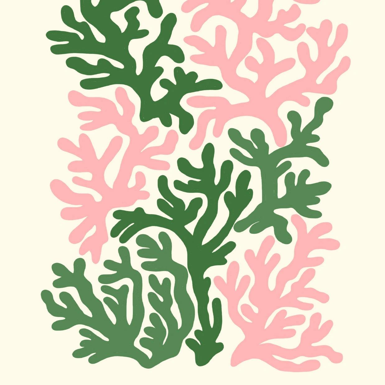 Le Corail Print – Modern Coral Wall Art in Pink and Green