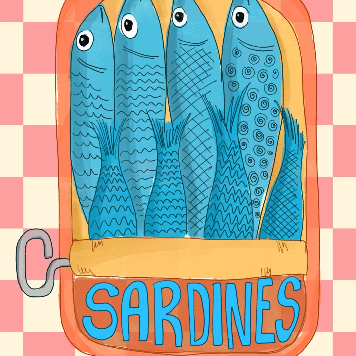 Sardines Poster – Pop Art Fish Wall Print