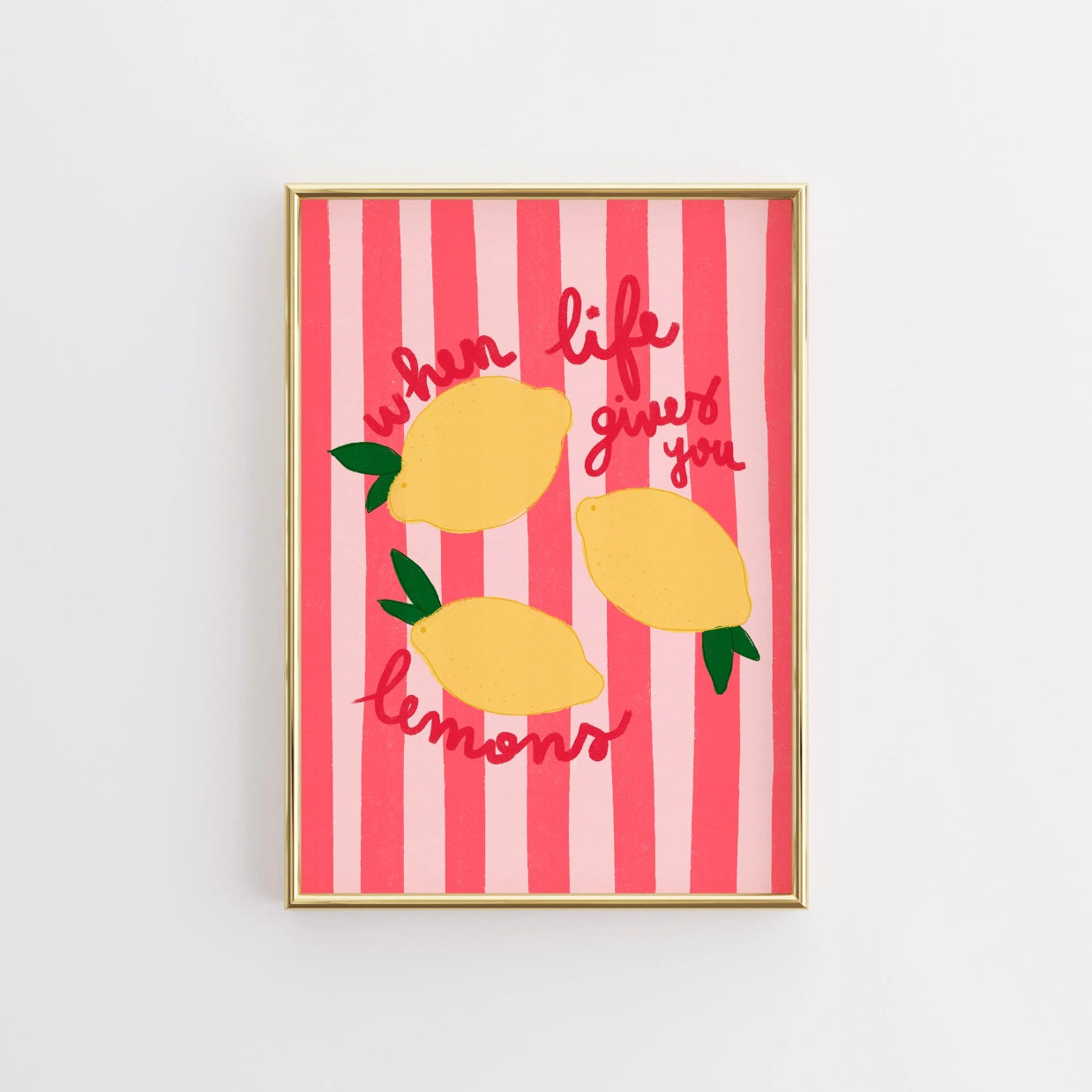 Lemon Quote Print – Bright Pop Wall Art