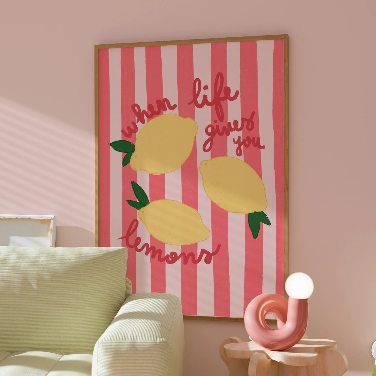 Lemon Quote Print – Bright Pop Wall Art