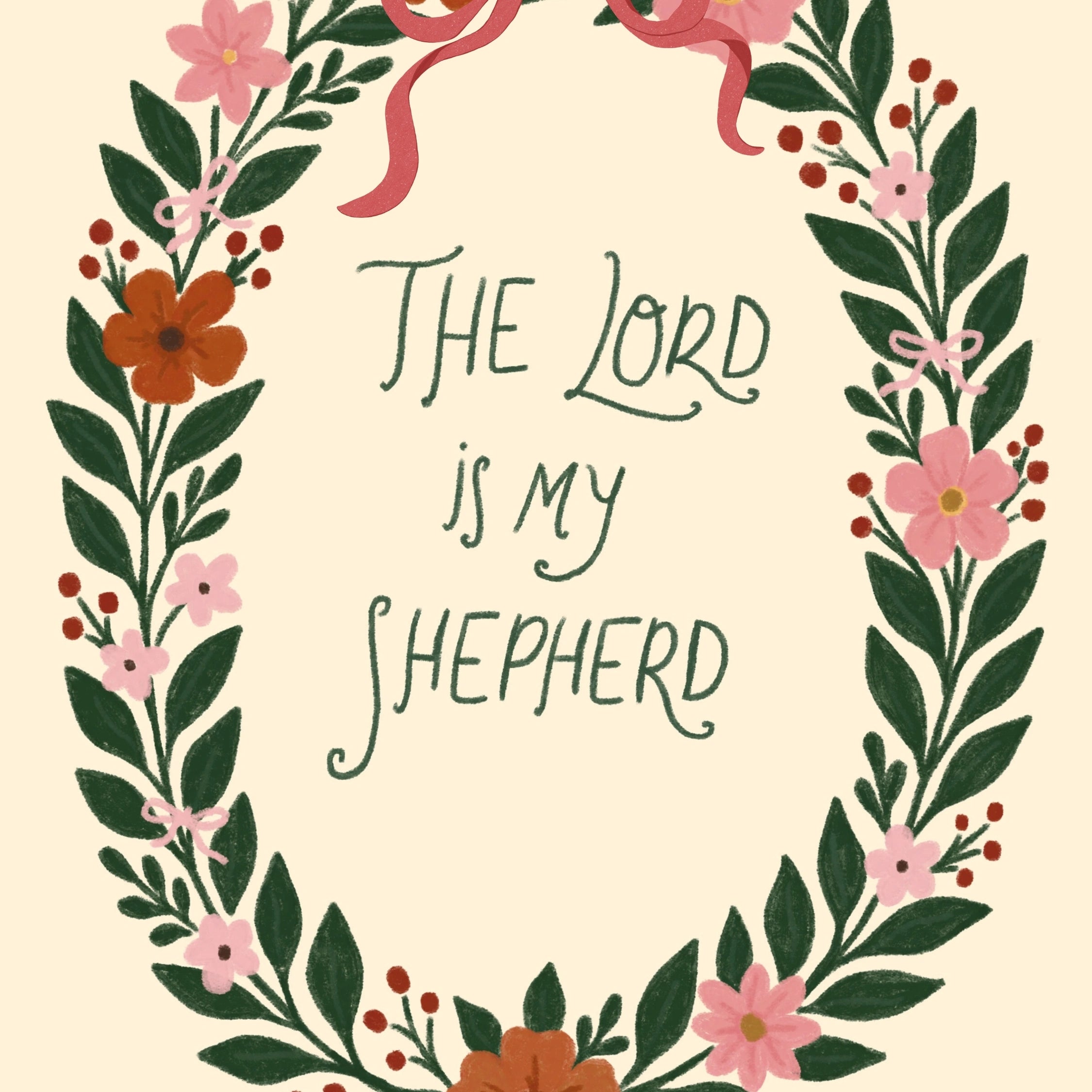 Christian Floral Scripture Print