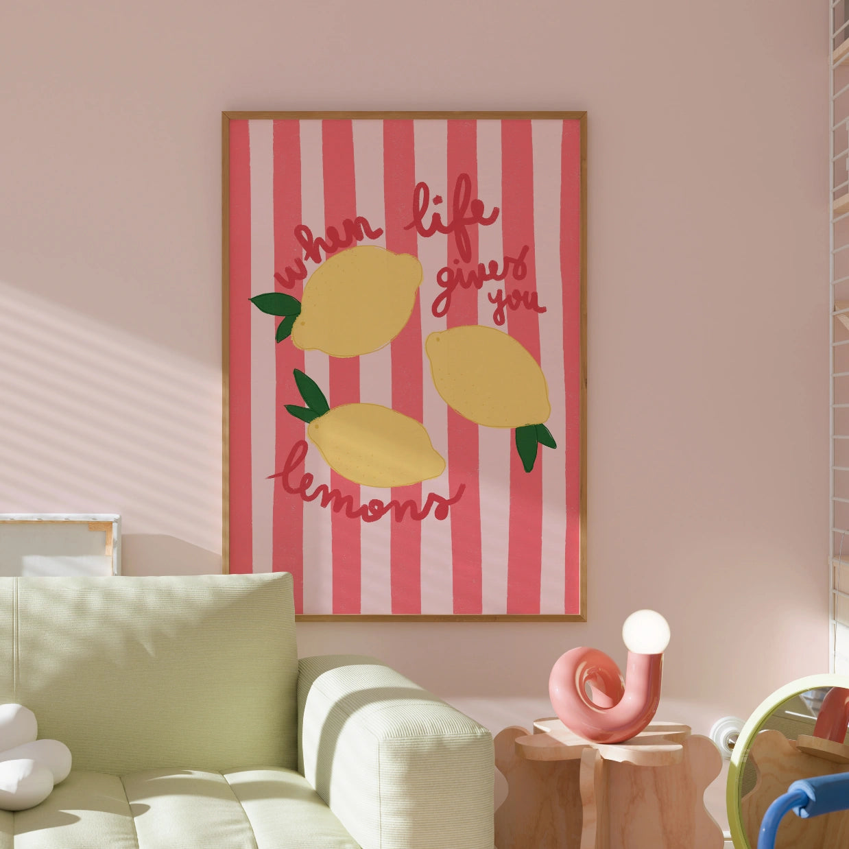 Lemon Quote Print – Bright Pop Wall Art