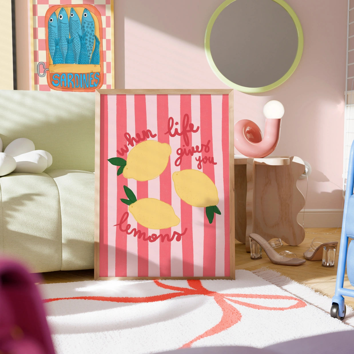 Lemon Quote Print – Bright Pop Wall Art