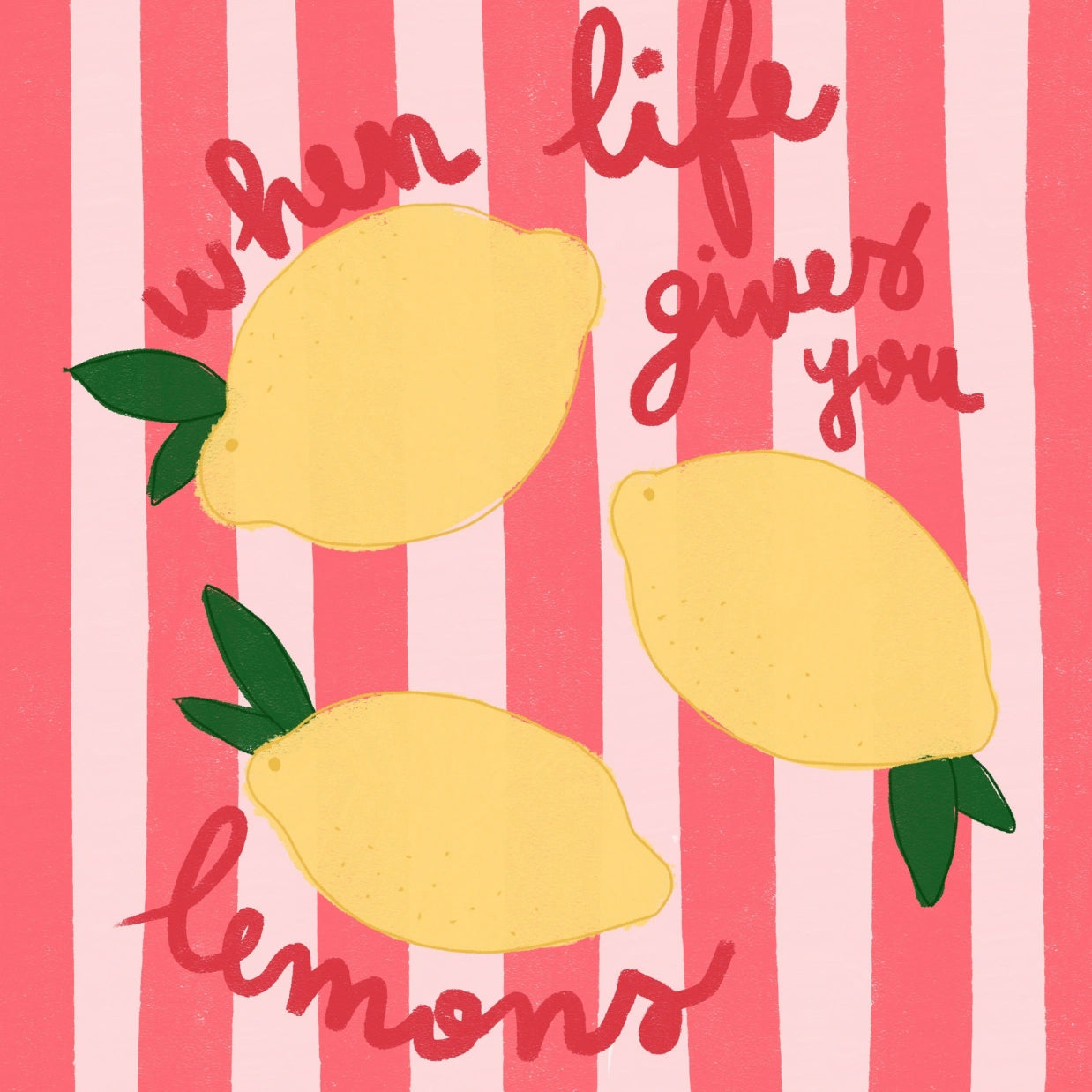 Lemon Quote Print – Bright Pop Wall Art