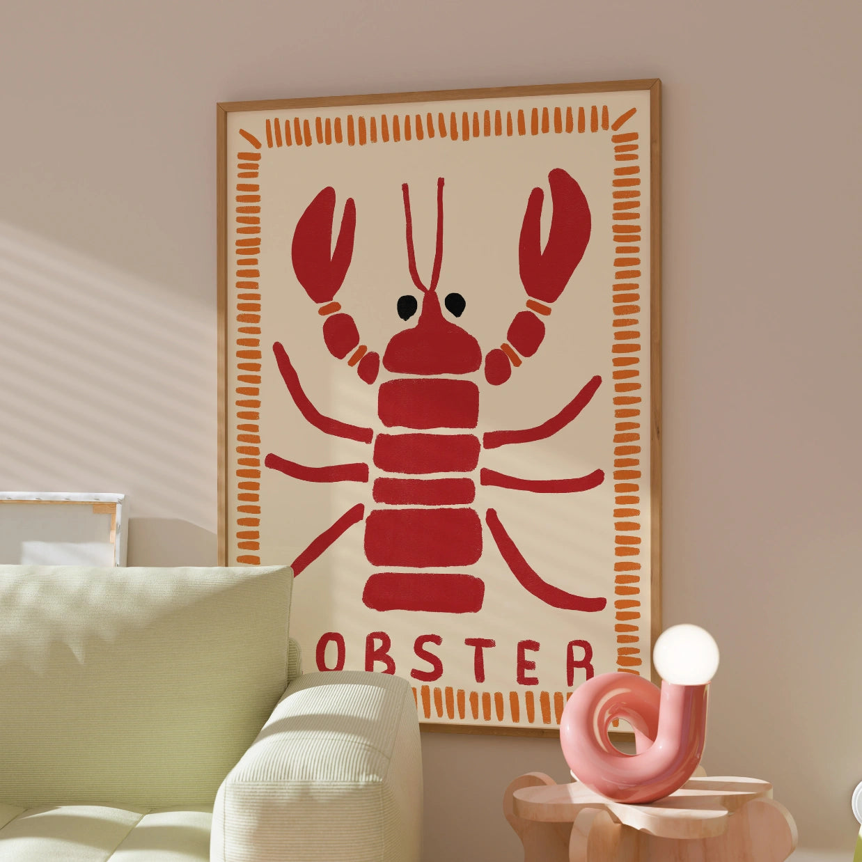 Lobster Print – Bold Red Coastal Wall Art