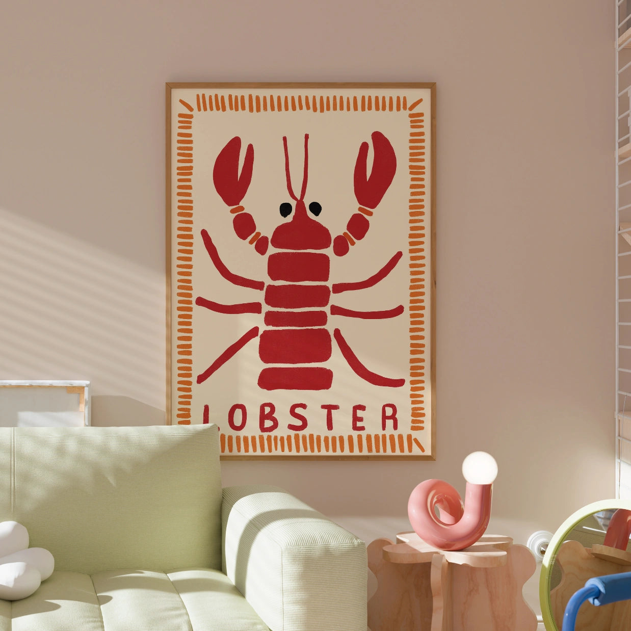 Lobster Print – Bold Red Coastal Wall Art