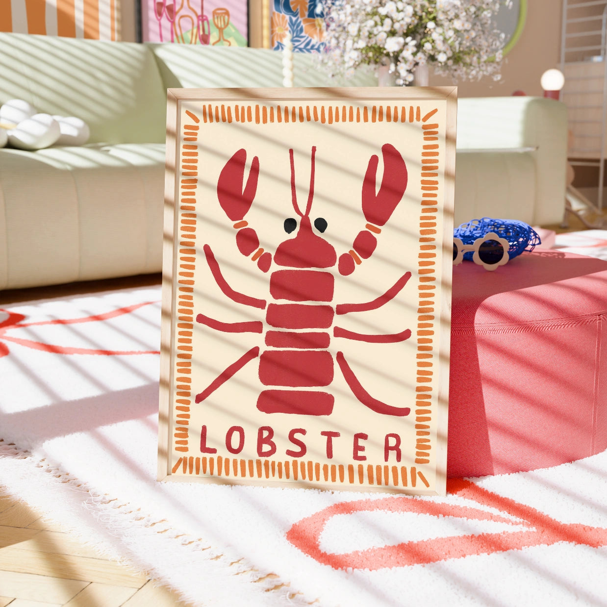 Lobster Print – Bold Red Coastal Wall Art