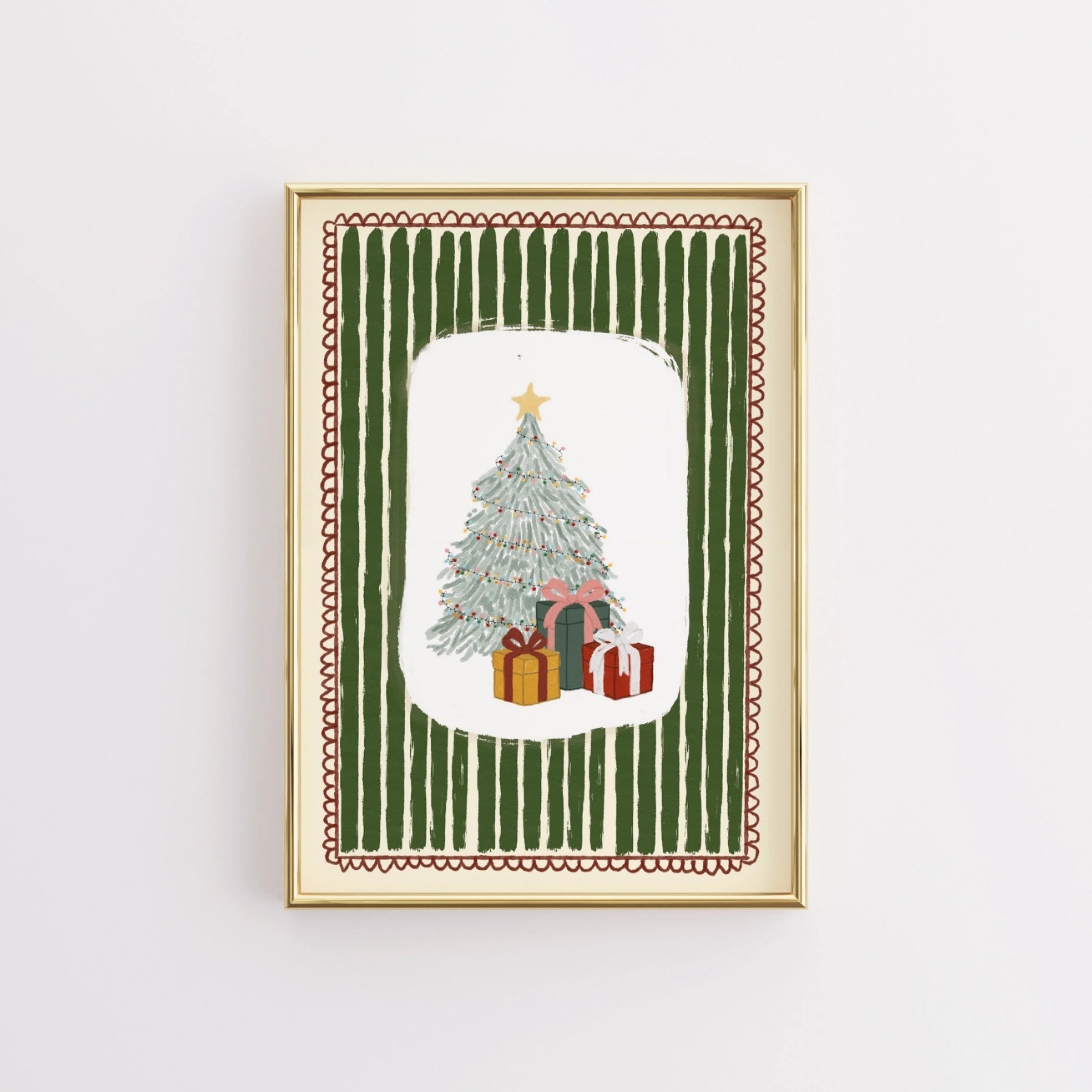 Decorazione murale classica con albero di Natale