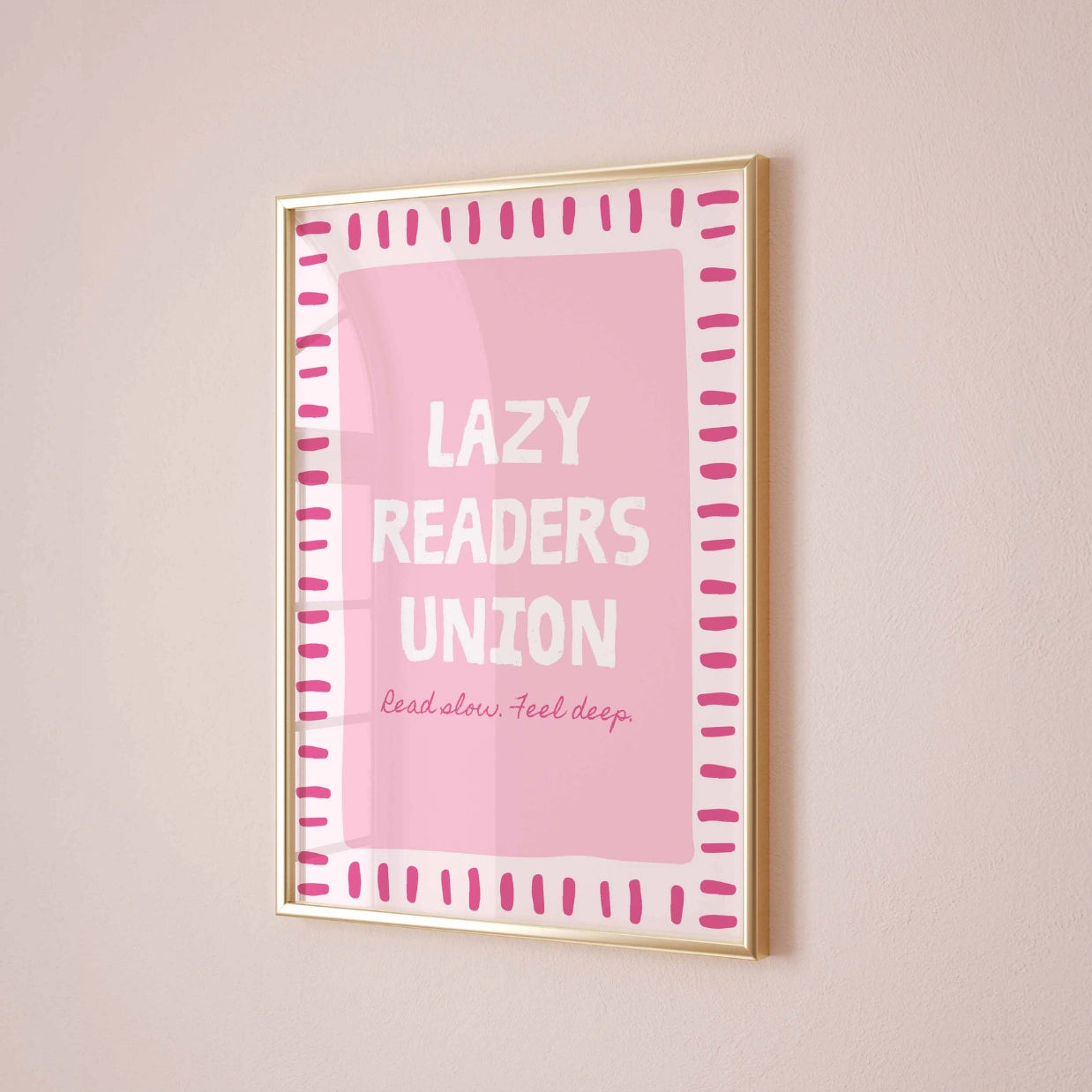 Lazy Readers Union  – Pink Bookish Print