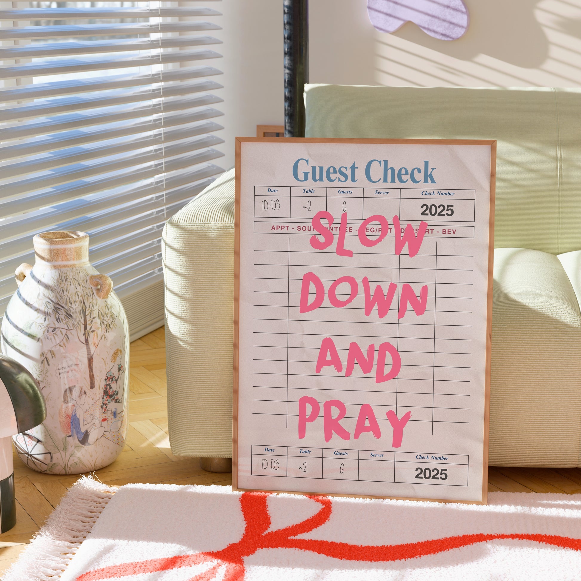 Slow Down and Pray Wall Art – Christian Kitchen Print