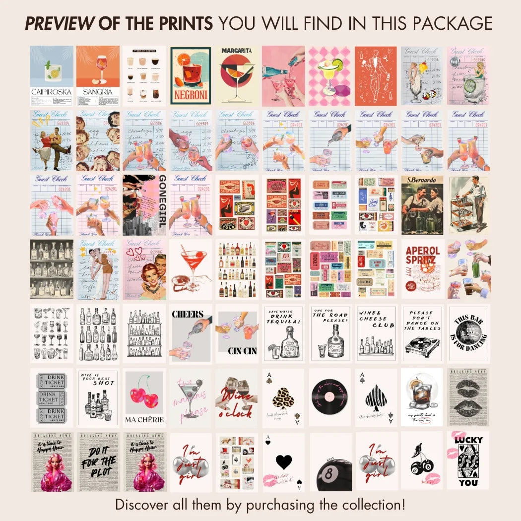 Bar Cart Decor, over 300 prints