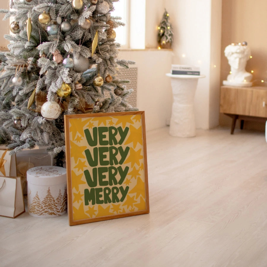Very Merry Wall Art - Festive Christmas Quote Print