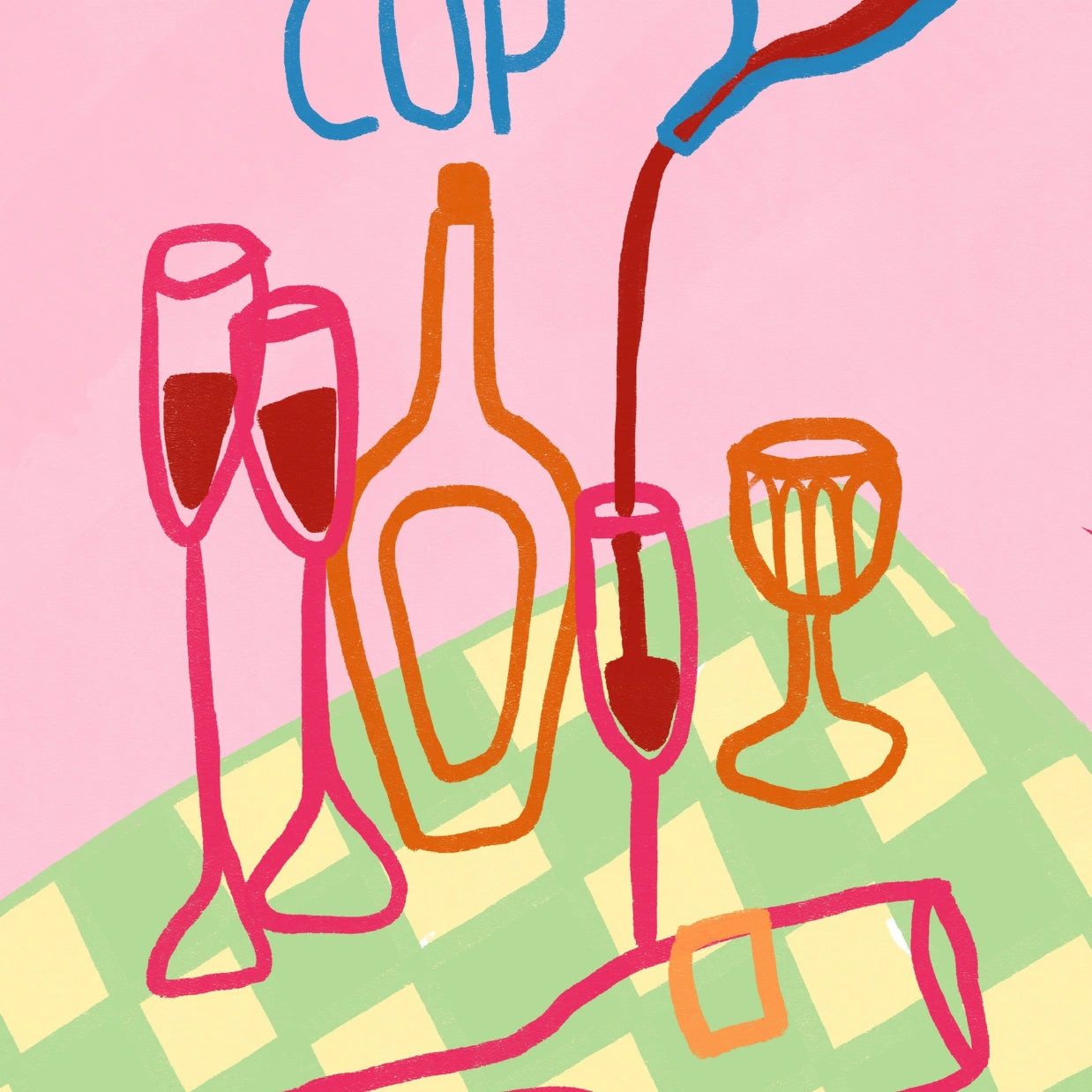 Fill Your Cup Print – Colorful Wine Bar Wall Art