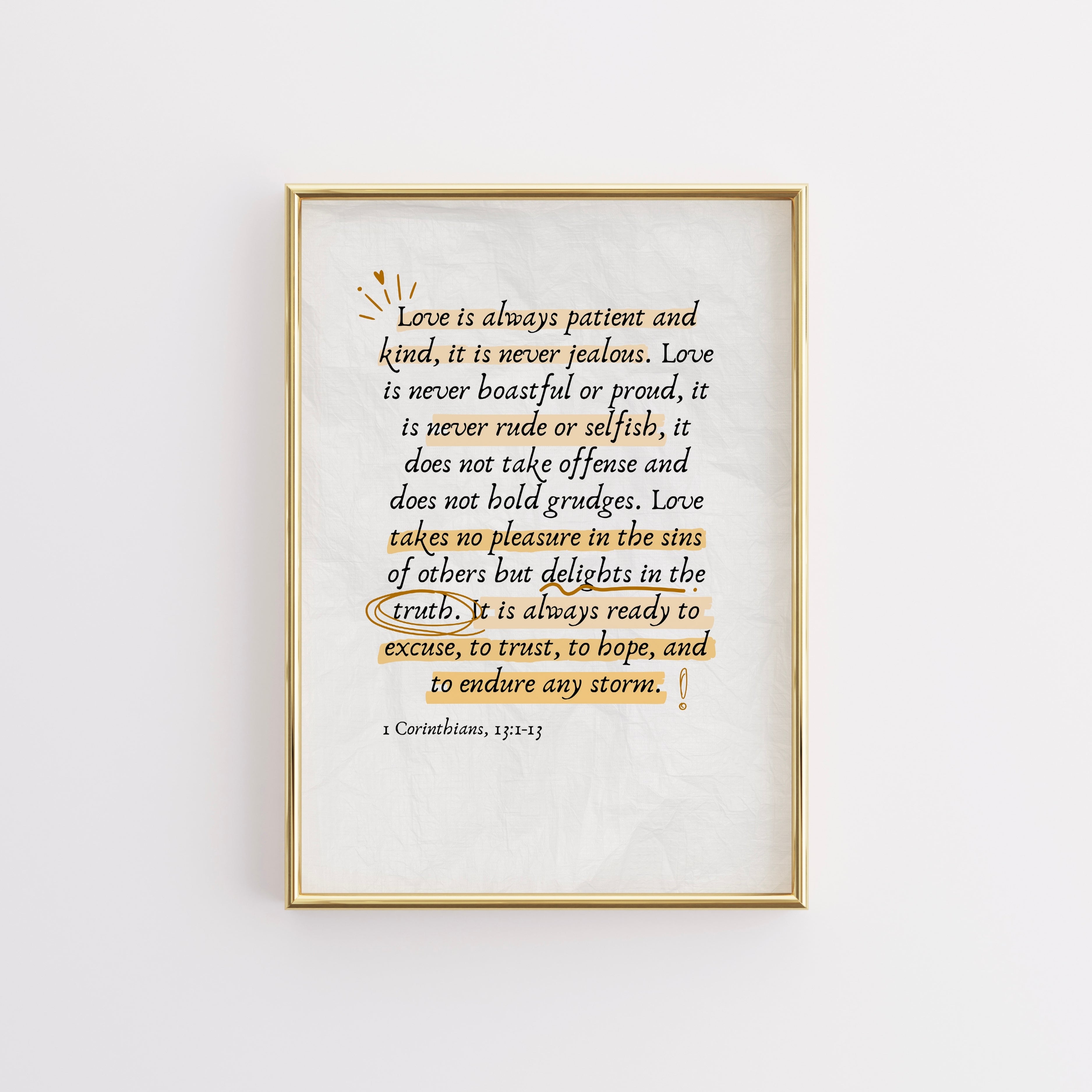 1 Corinthians 13 Wall Art – Bible Verse Print