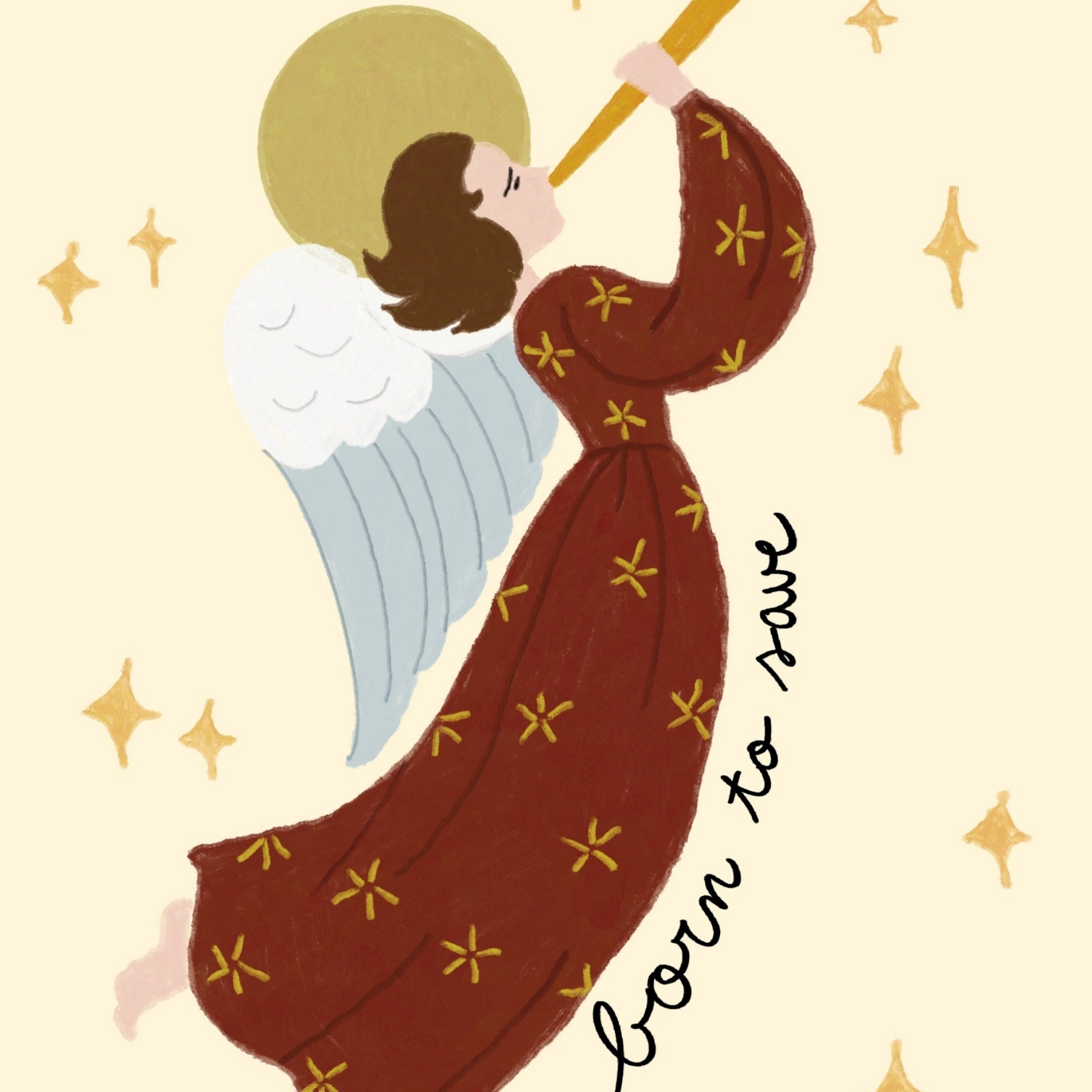 Born to Save Angel Christmas Print