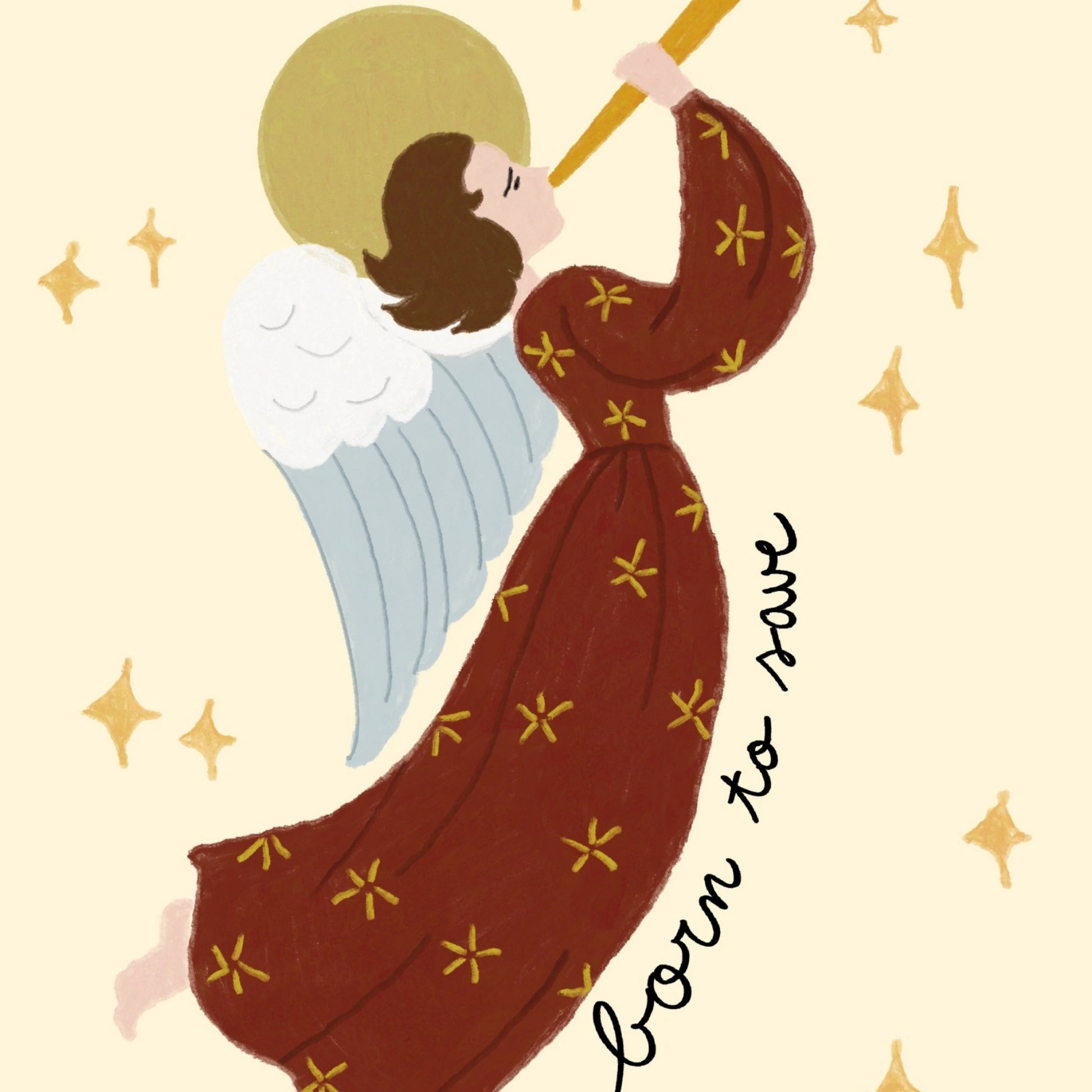 Born to Save Angel Christmas Print