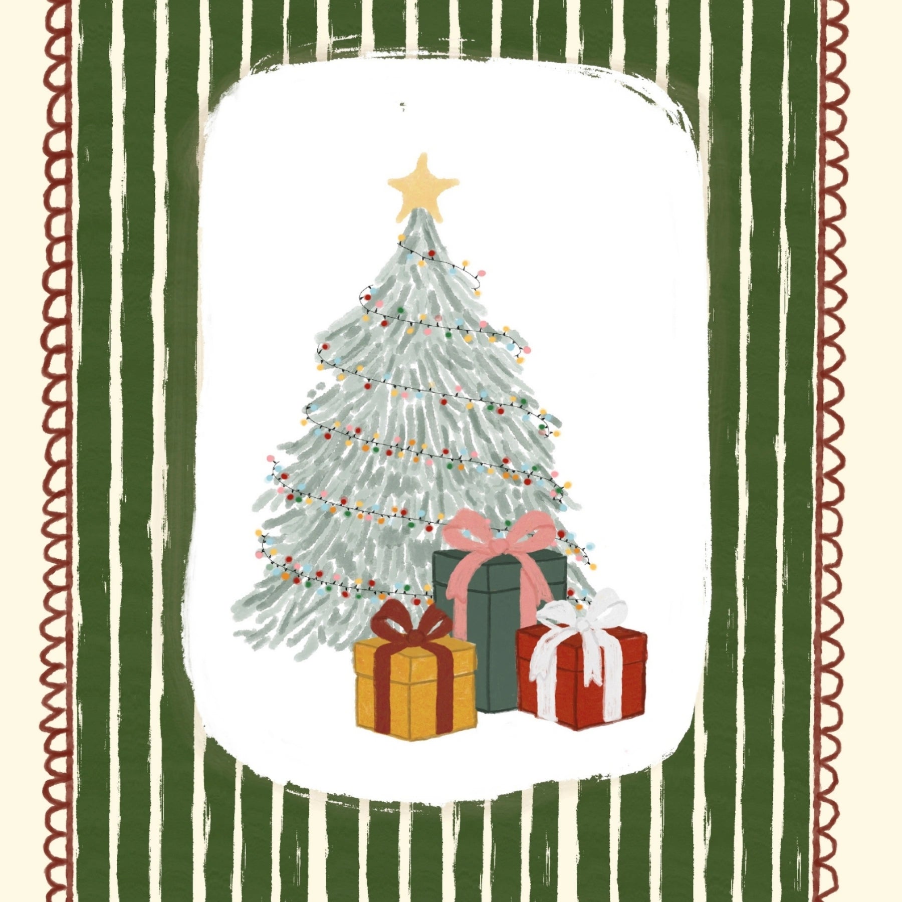 Decorazione murale classica con albero di Natale