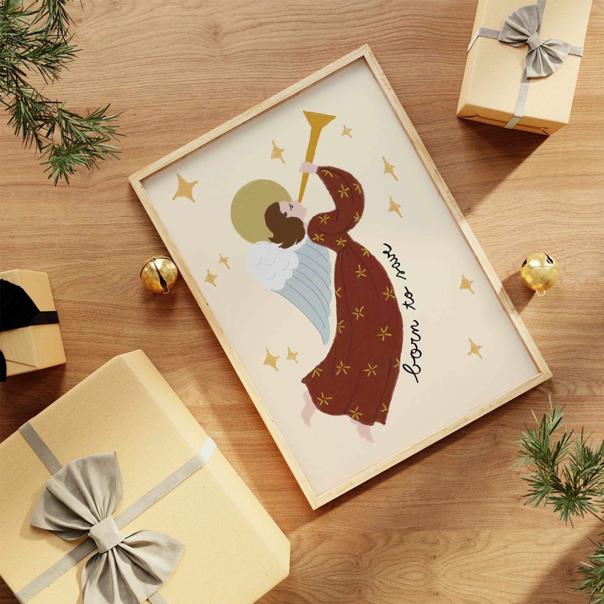 Born to Save Angel Christmas Print