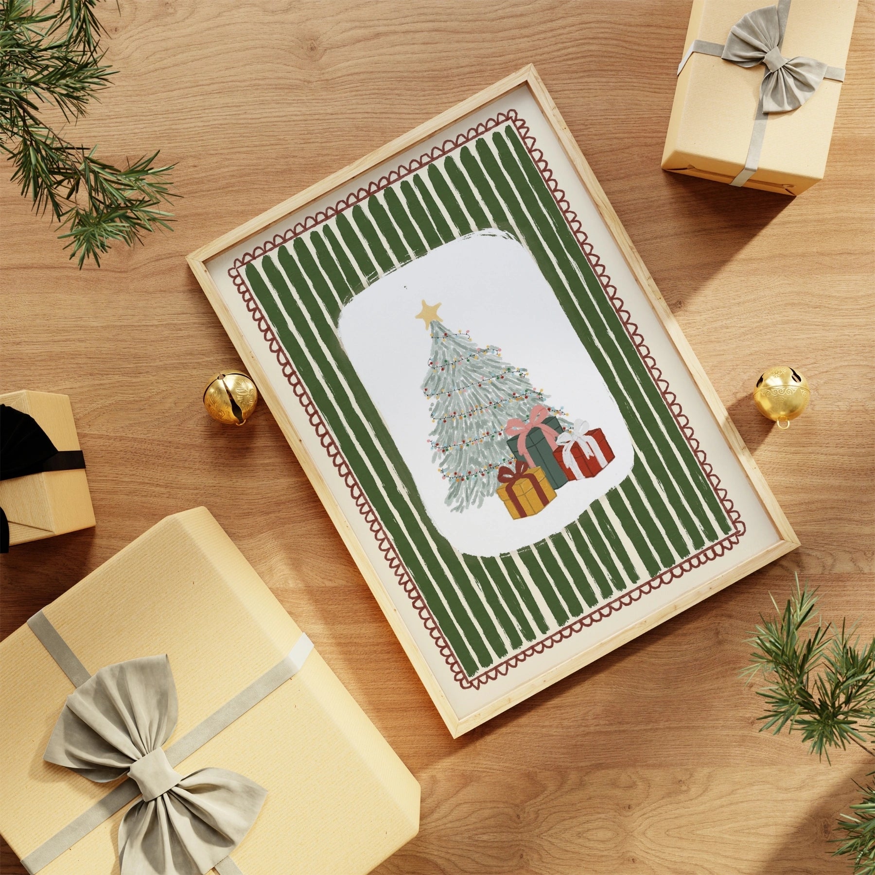 Decorazione murale classica con albero di Natale