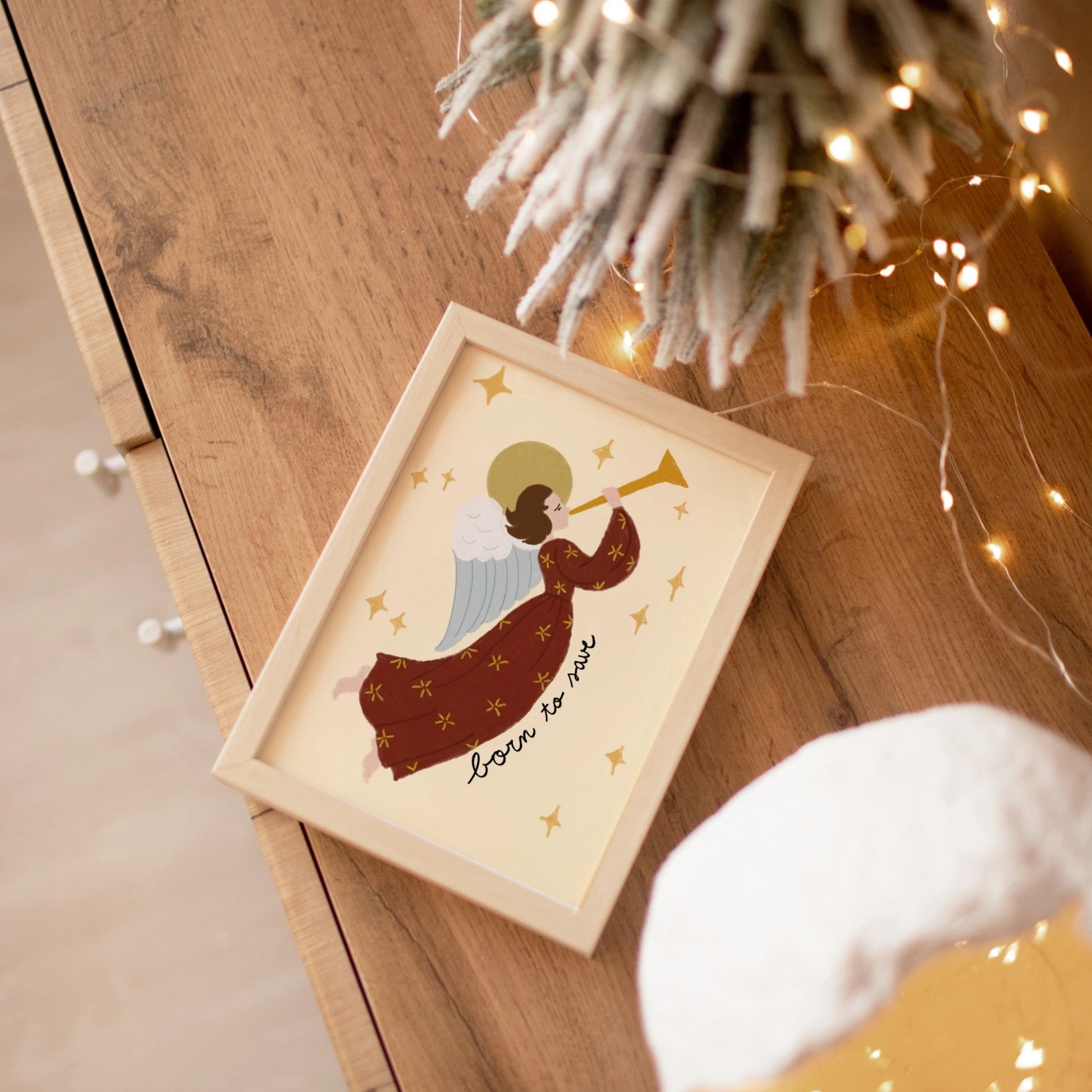 Born to Save Angel Christmas Print