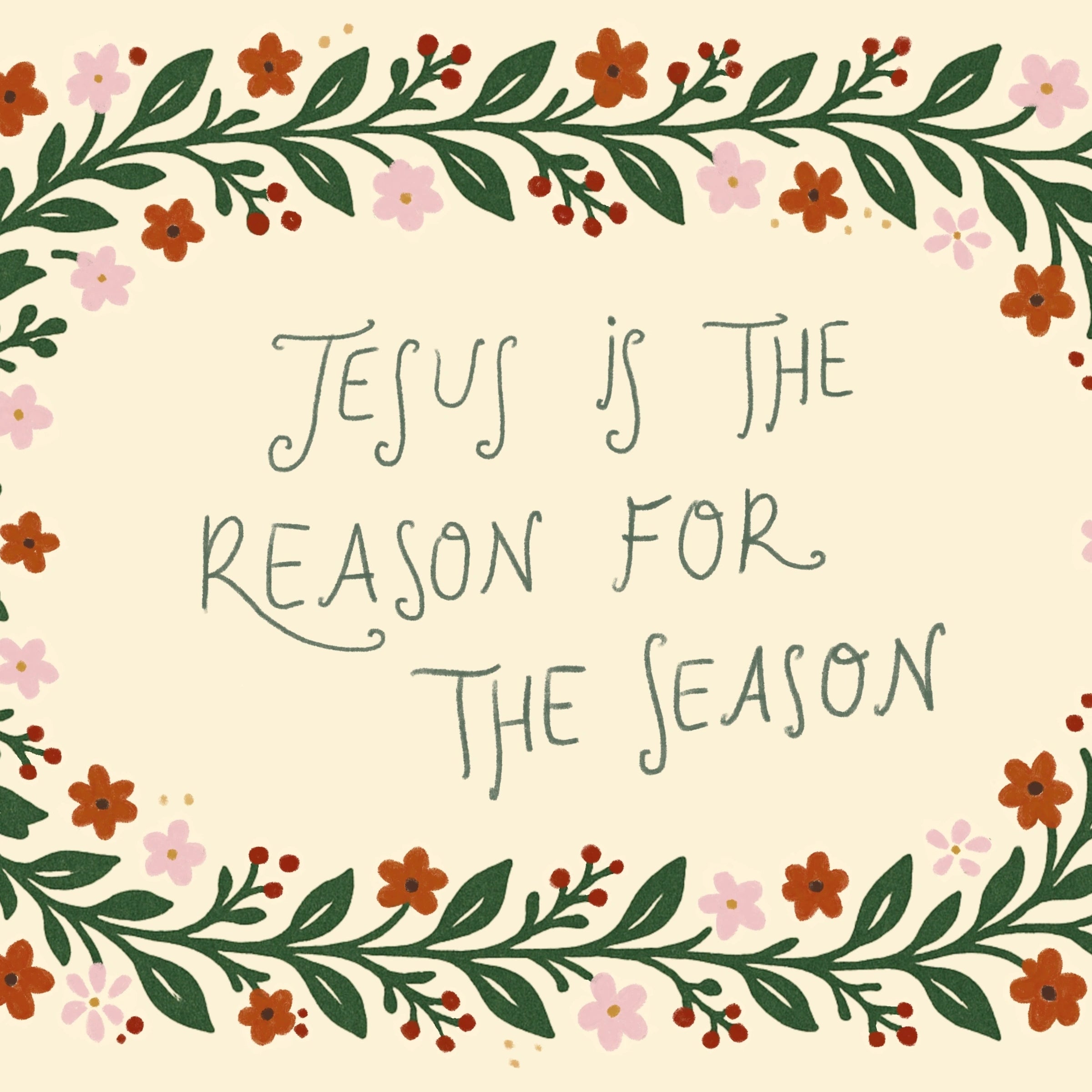 Floral Scripture Quote Print