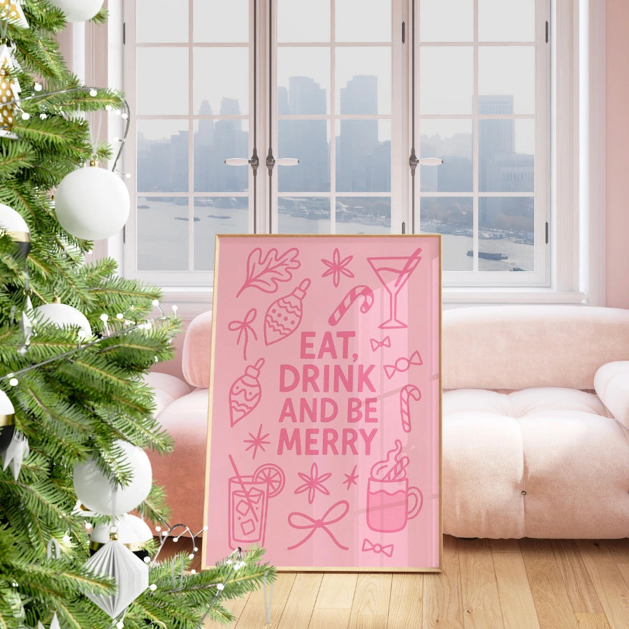 Eat Drink Be Merry – Festive Christmas Party Print