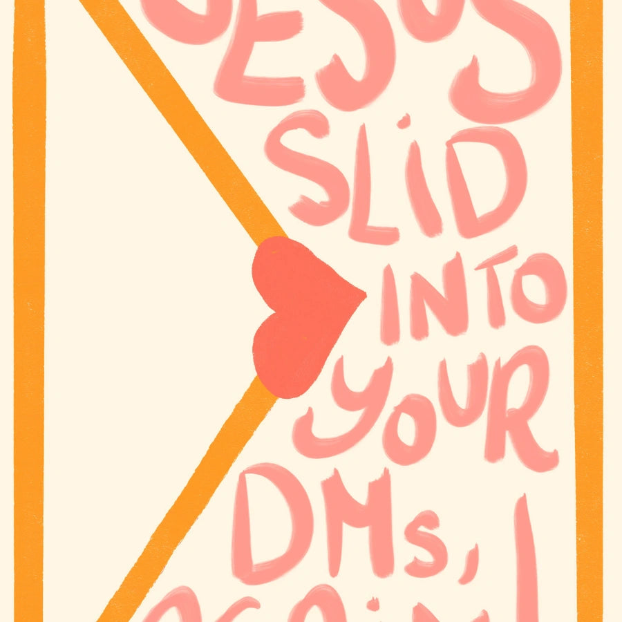 Jesus Slid into Your DMs Christian Wall Art – Funny Faith Print
