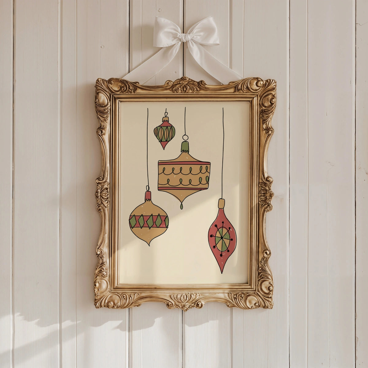 Vintage-Weihnachtsornamente-Druck