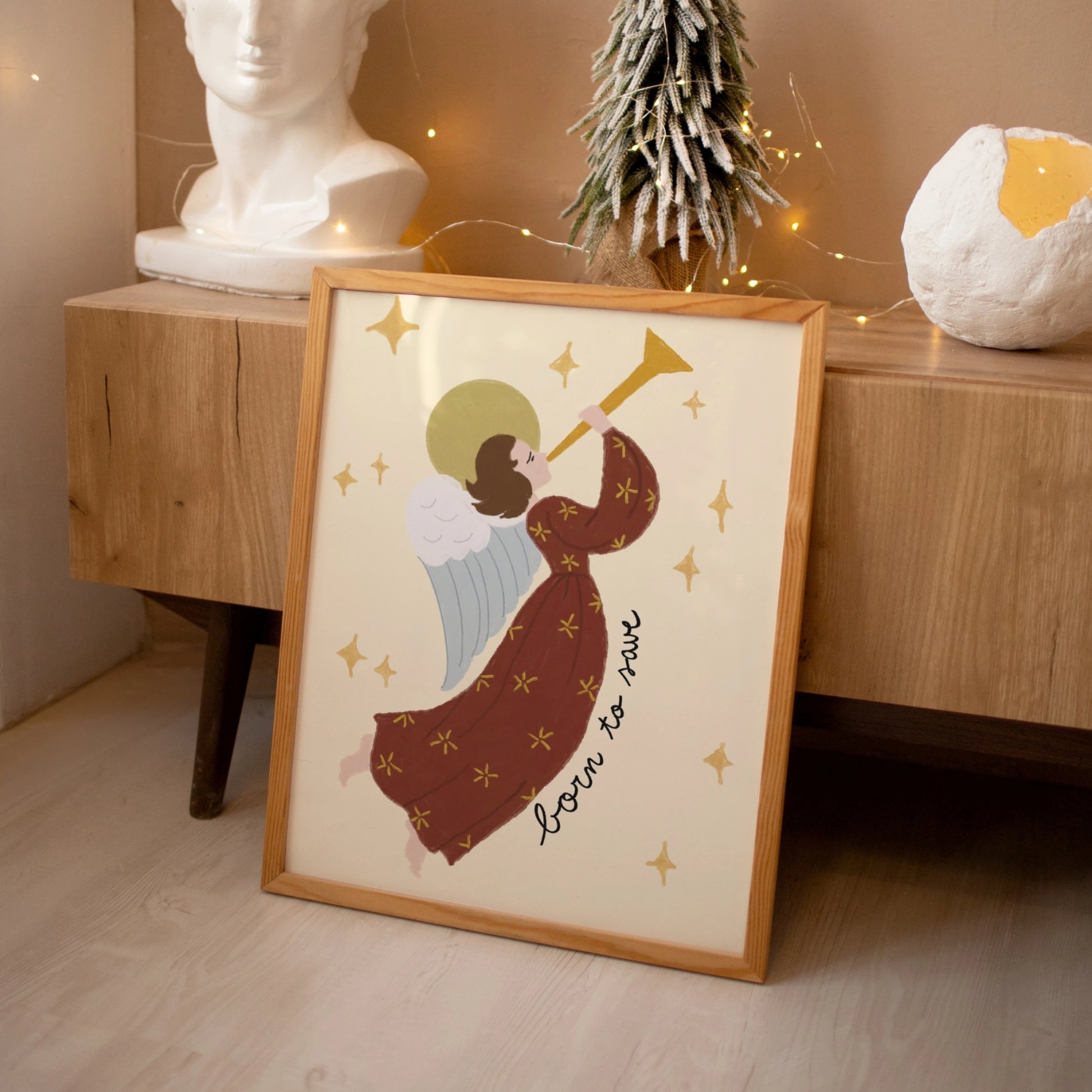 Born to Save Angel Christmas Print