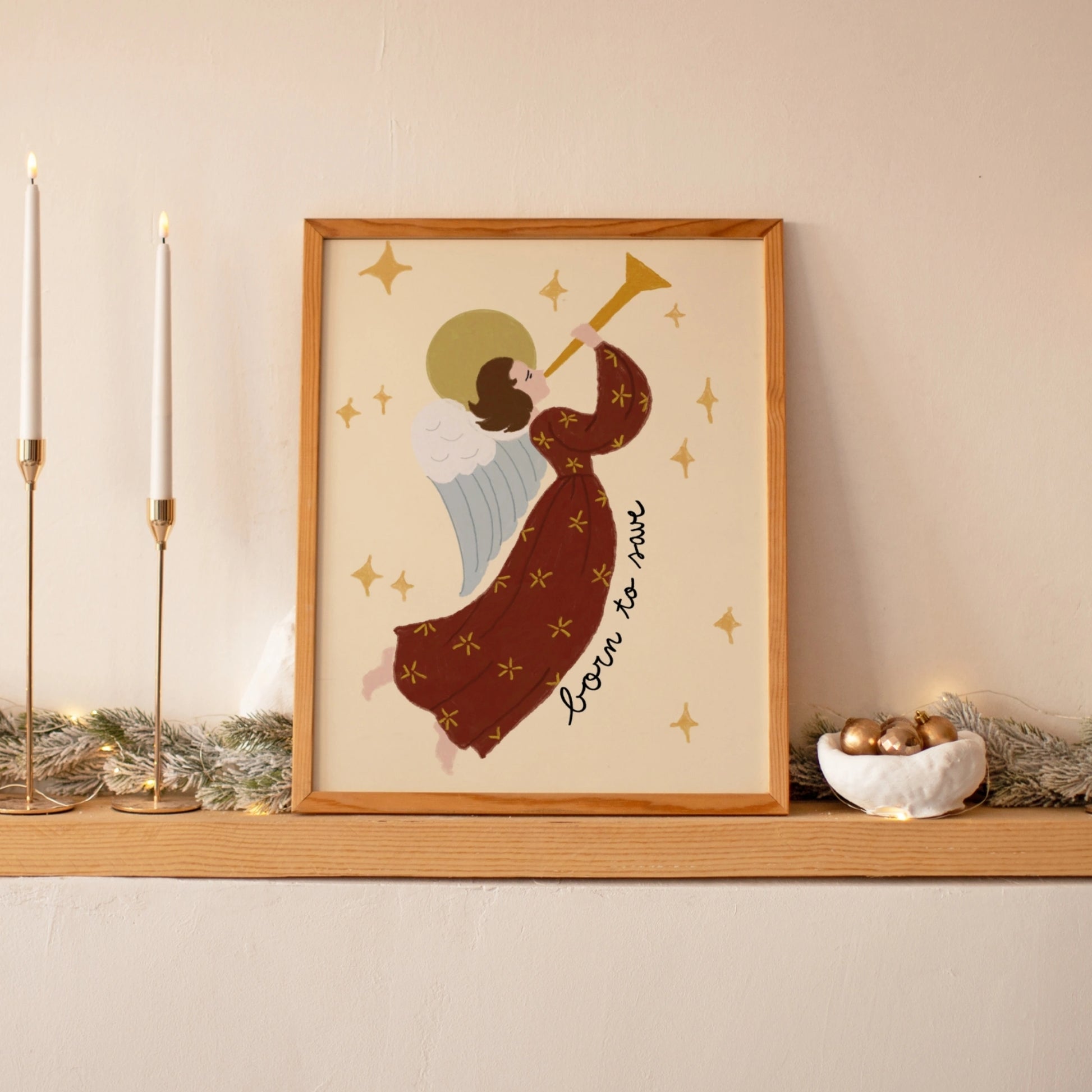 Born to Save Angel Christmas Print