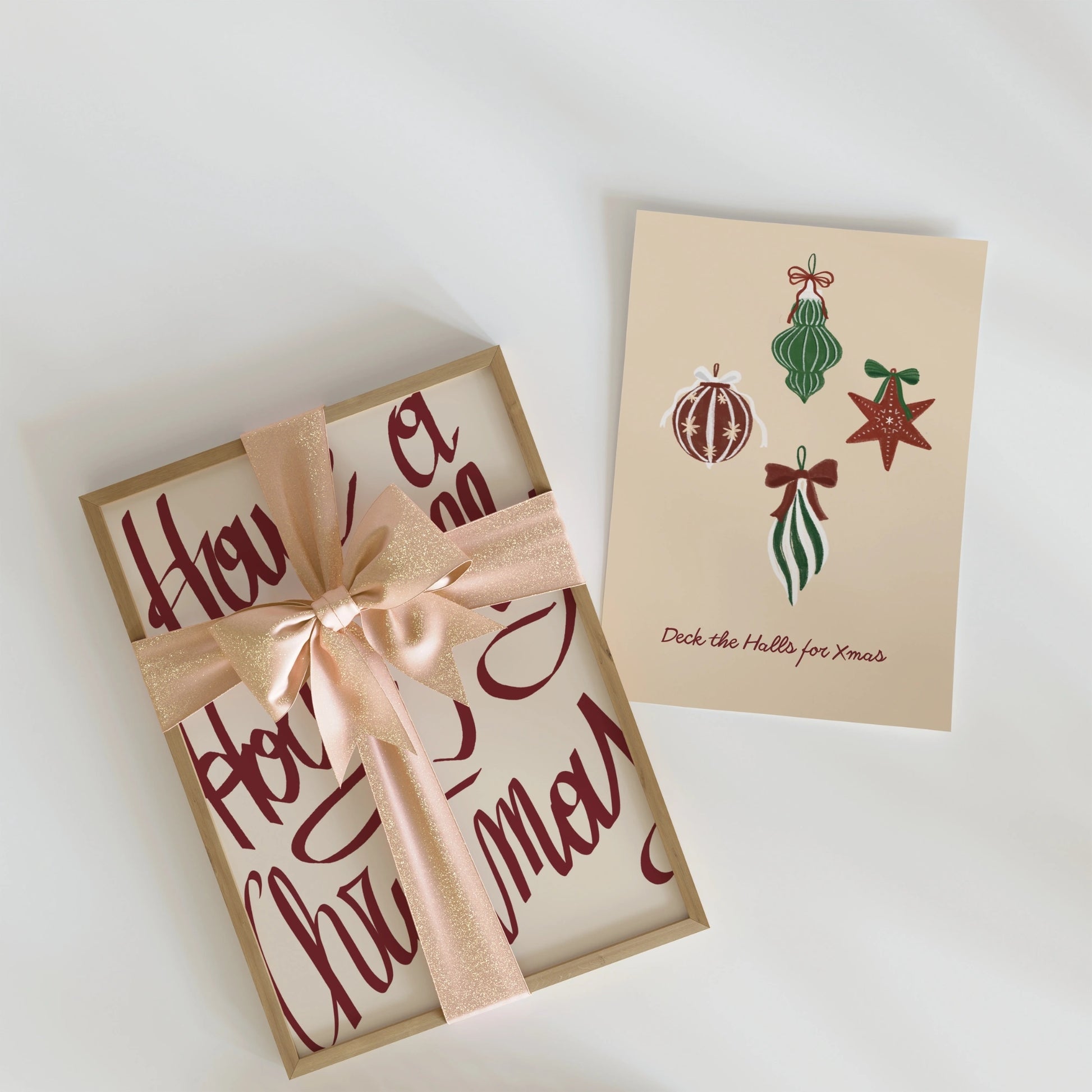 Hand-Drawn Vintage Holiday Set of 16 Prints