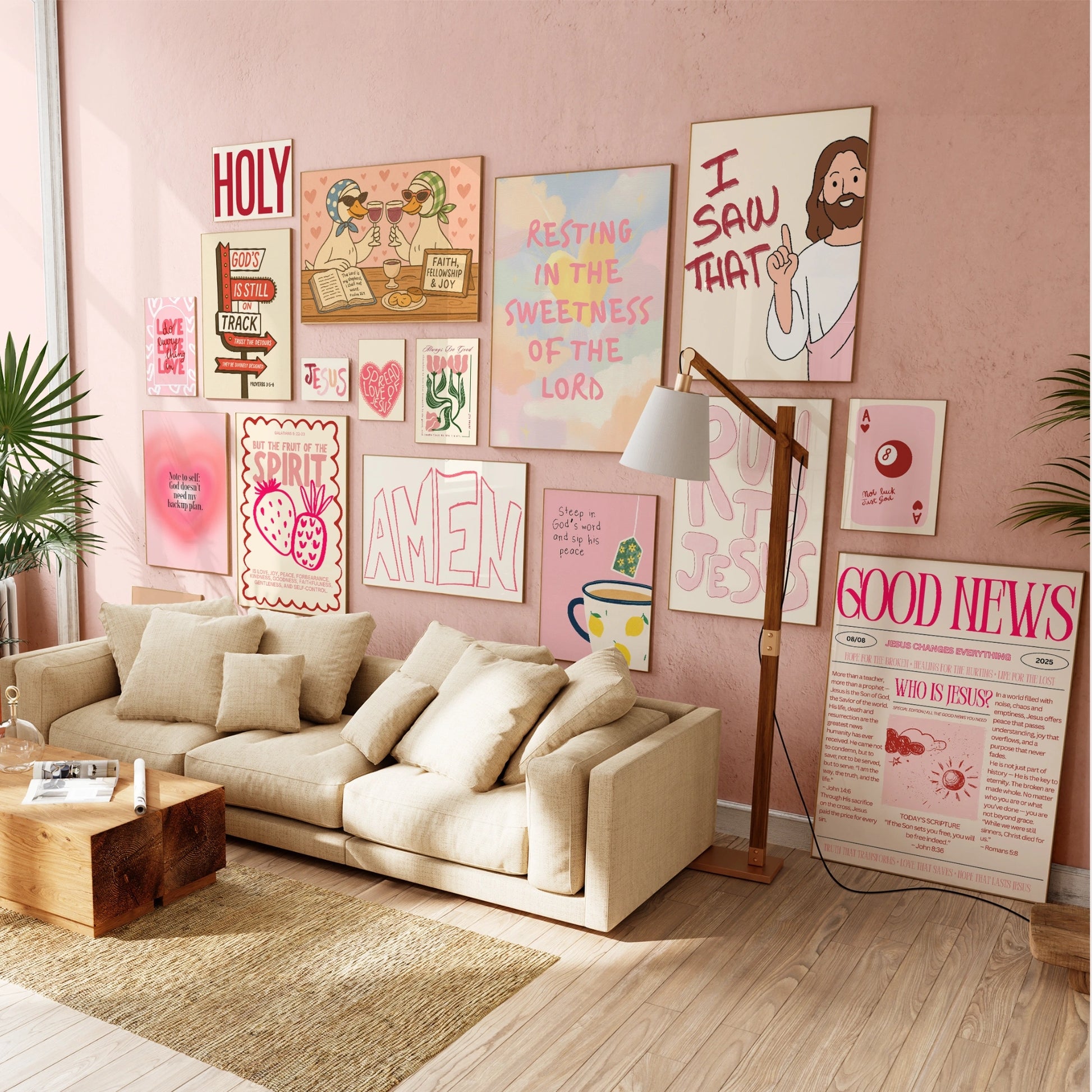 Handmade Pink Christian, over 100 prints