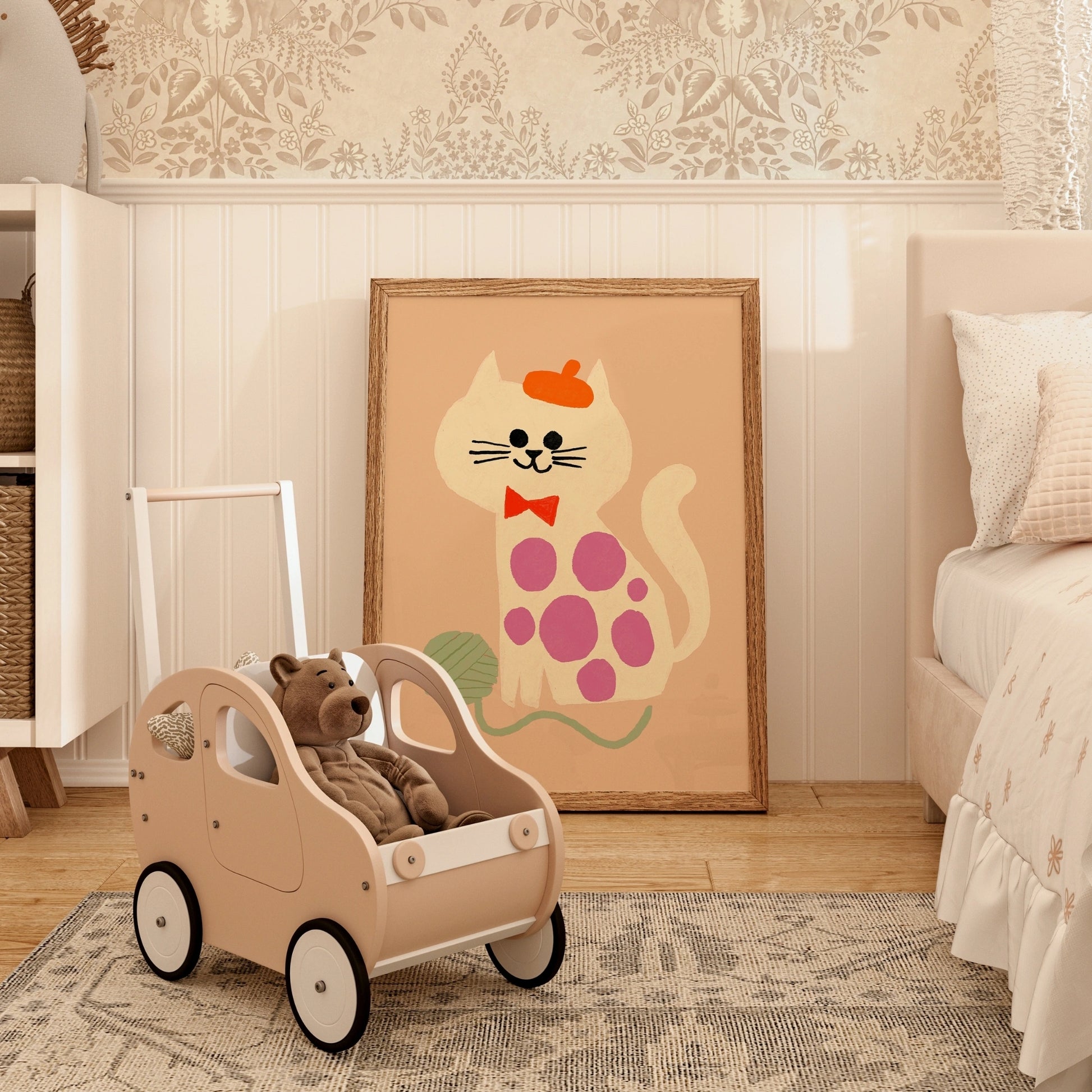 Katzenbild fürs Kinderzimmer – Niedliches Kätzchen-Wandbild fürs Kinderzimmer