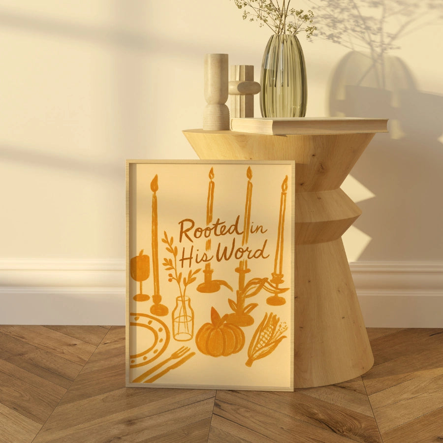 Rooted in His Word Wall Art - Autumn Christian Print