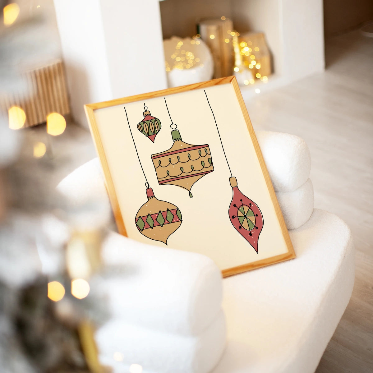 Vintage-Weihnachtsornamente-Druck