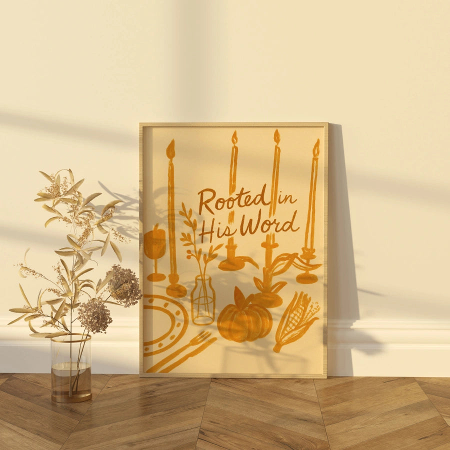 Rooted in His Word Wall Art - Autumn Christian Print