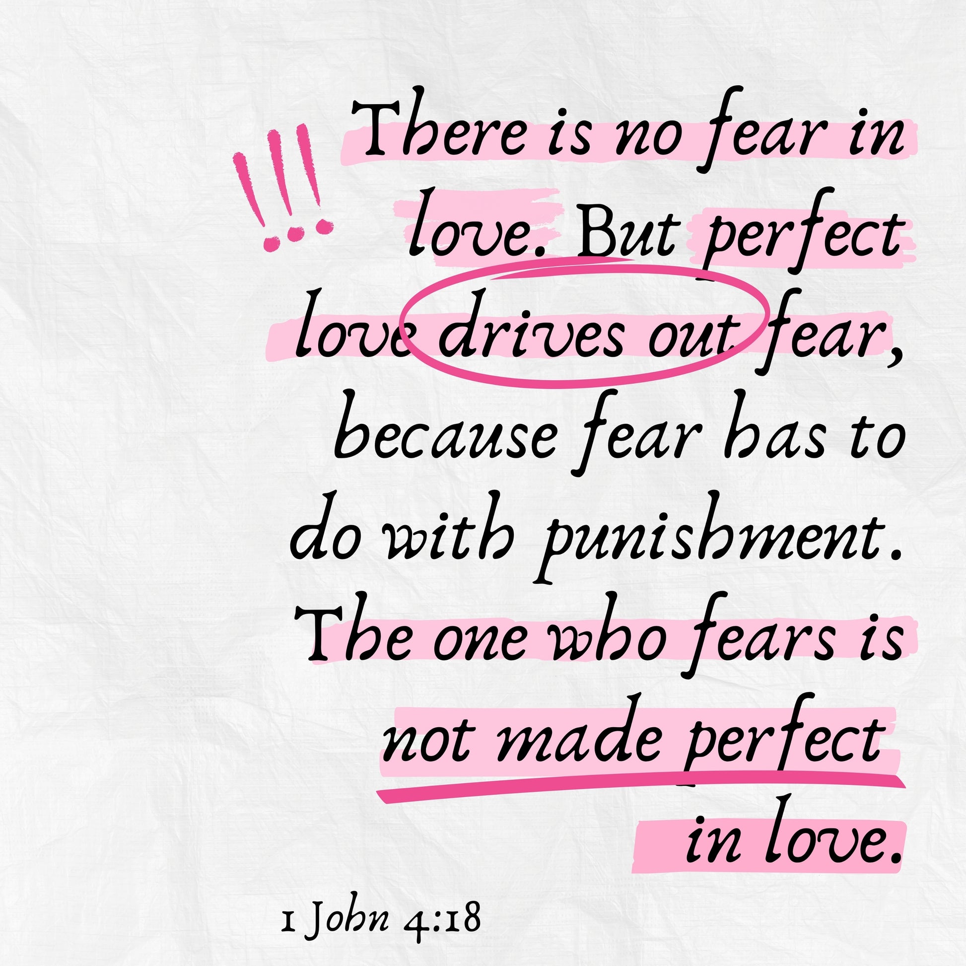 Perfect Love Print – 1 John 4:18 Bible Verse Wall Art