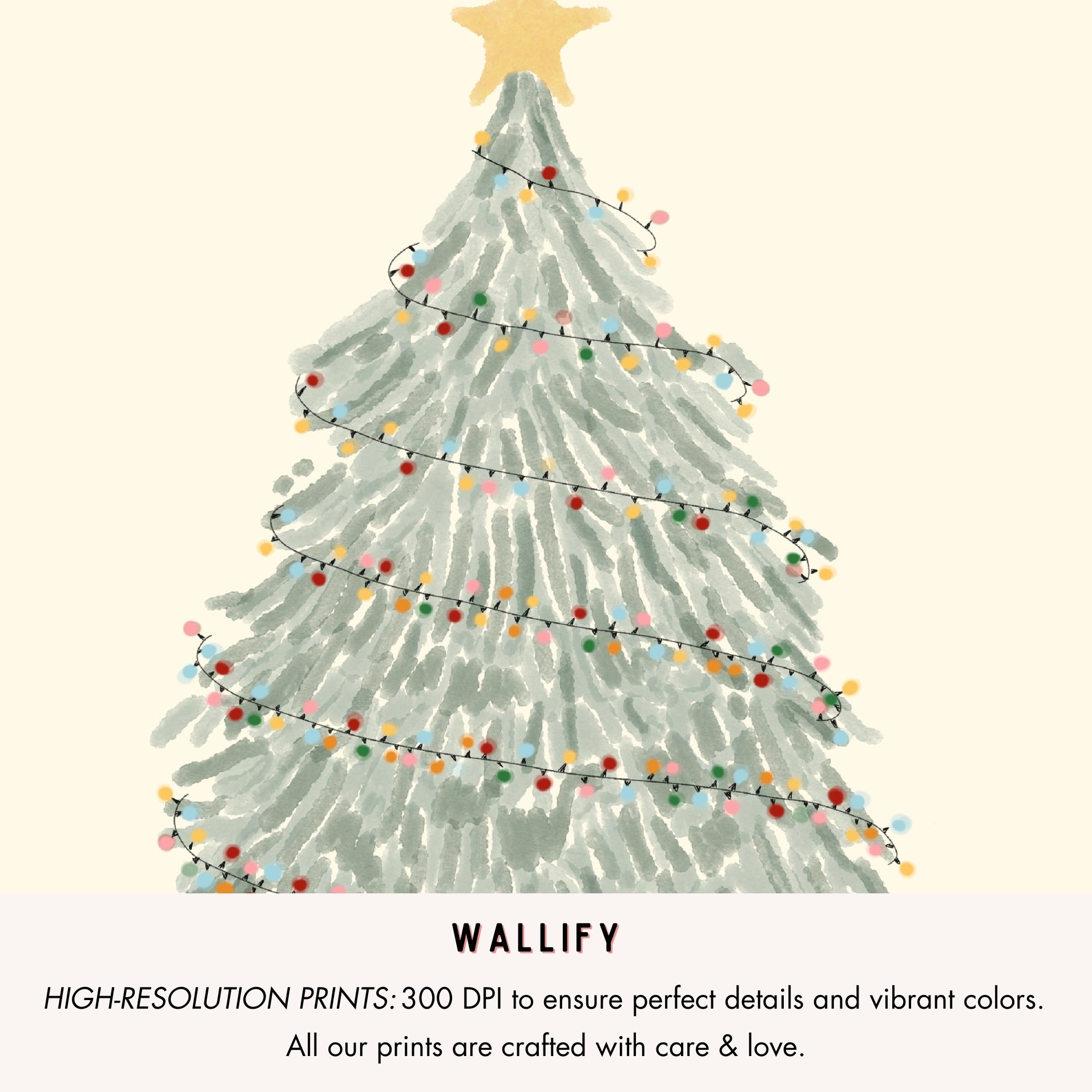 Hand-Drawn Vintage Holiday Set of 17 Prints