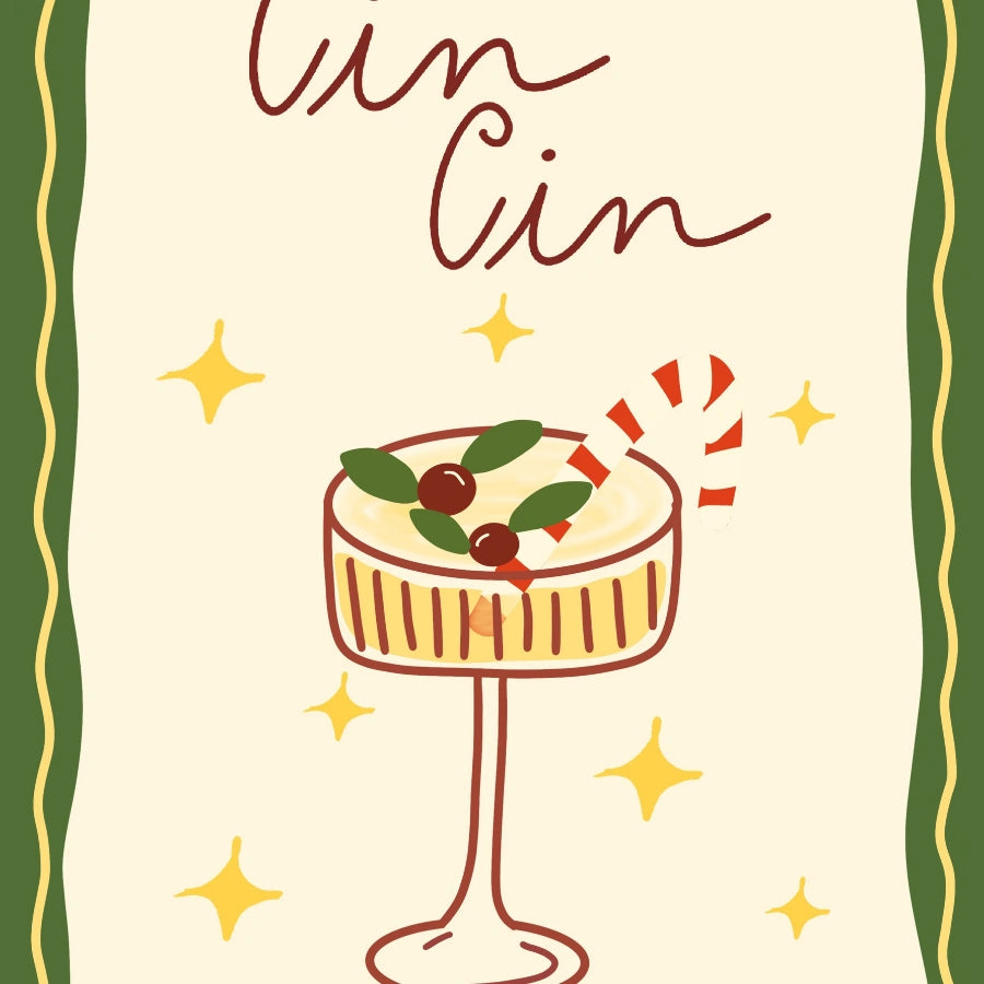 Cin Cin Wall Art - Festive Christmas Drink Print