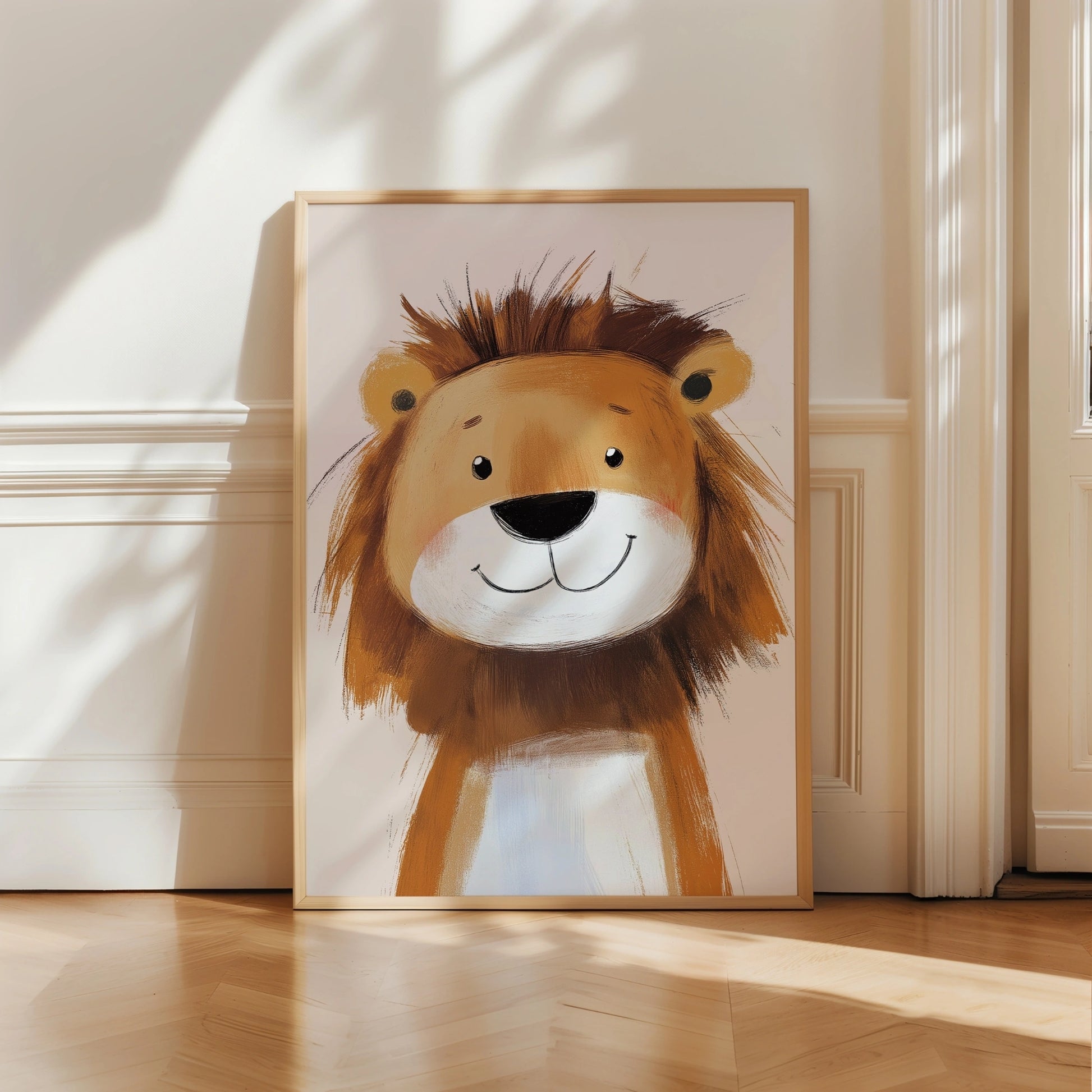 Lion Nursery Print – Cute Jungle Animal Wall Art for Kids