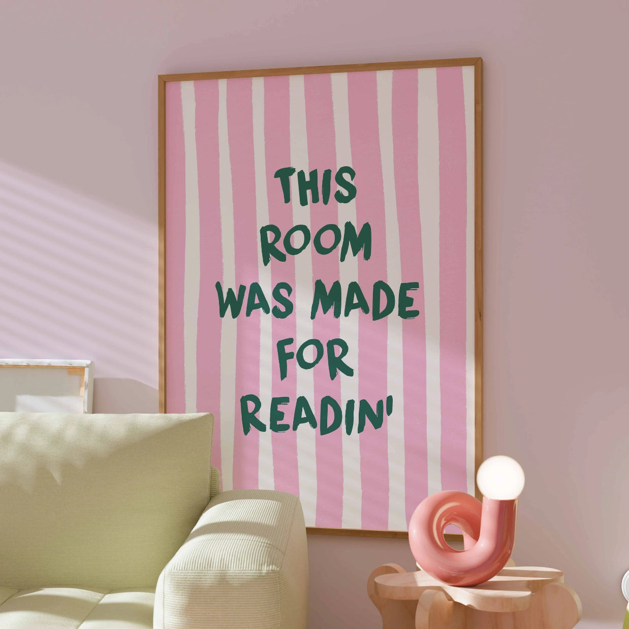 Ein Lesezimmer – Pink Bookish Print