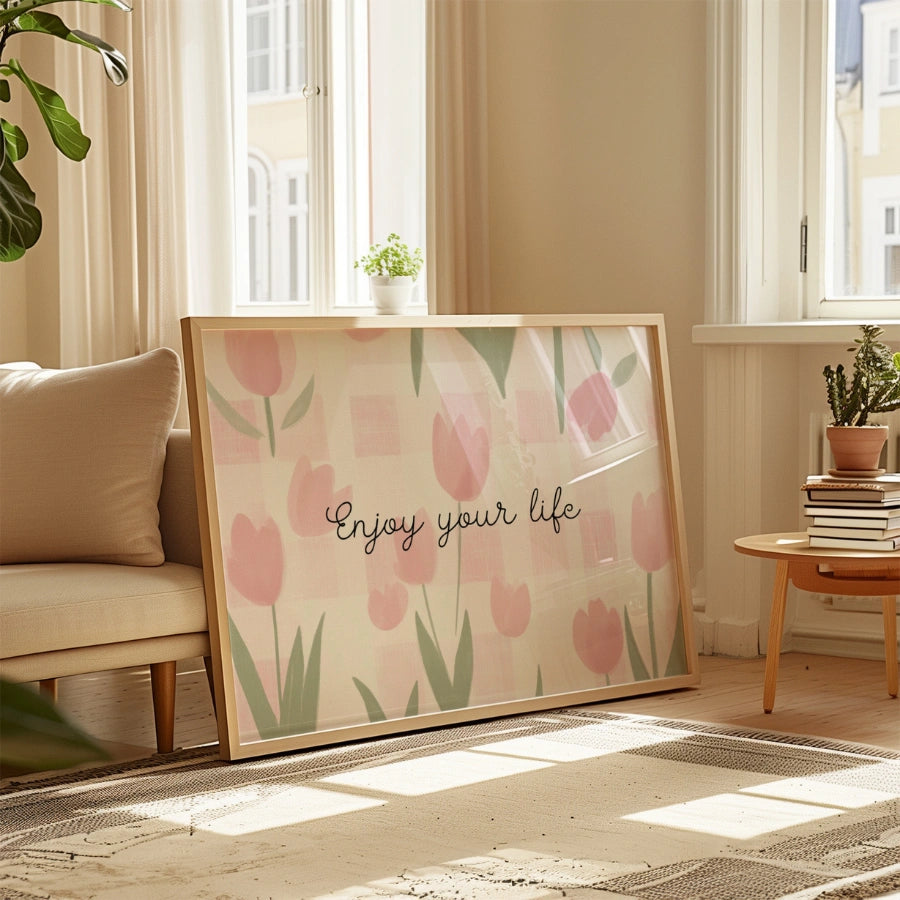 Tulip Quote Nursery Print – Cute Wall Art for Girls