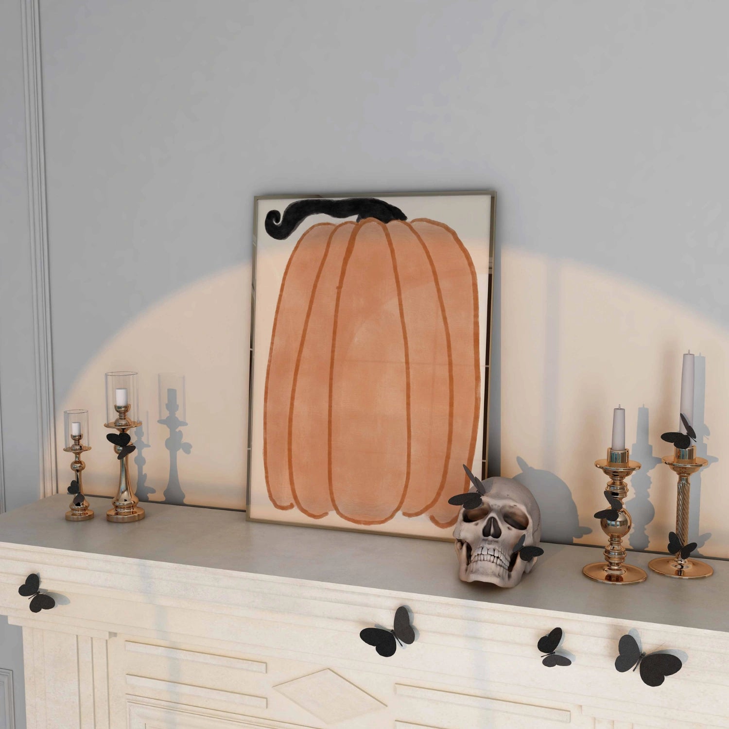 Pumpkin Wall Art – Minimal Fall Print