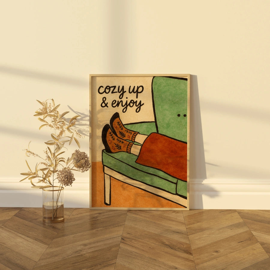 Accogliente stampa autunnale da parete - Stampa con citazione autunnale rilassante