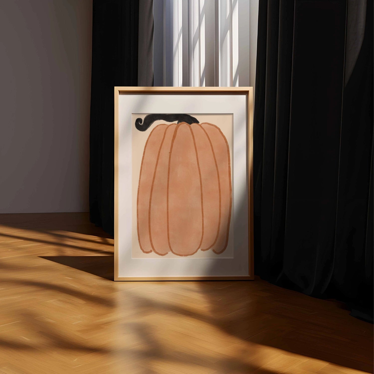 Pumpkin Wall Art – Minimal Fall Print