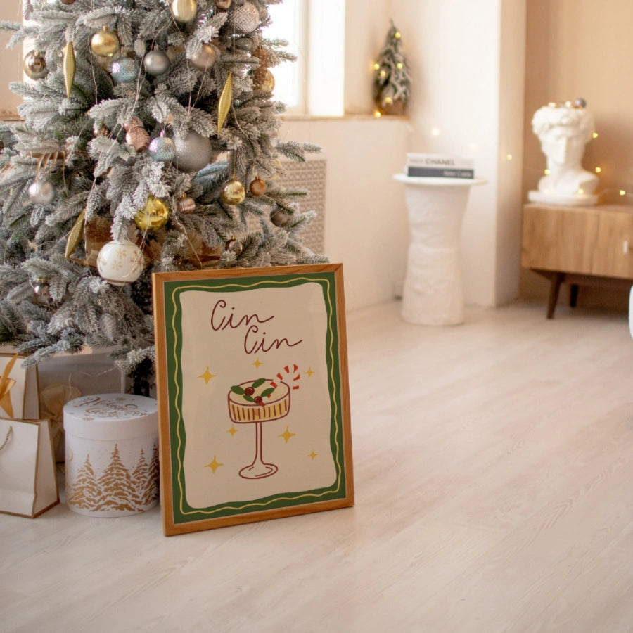Cin Cin Wall Art - Festive Christmas Drink Print