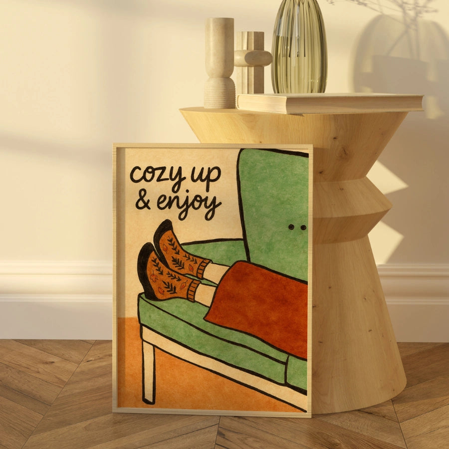 Accogliente stampa autunnale da parete - Stampa con citazione autunnale rilassante